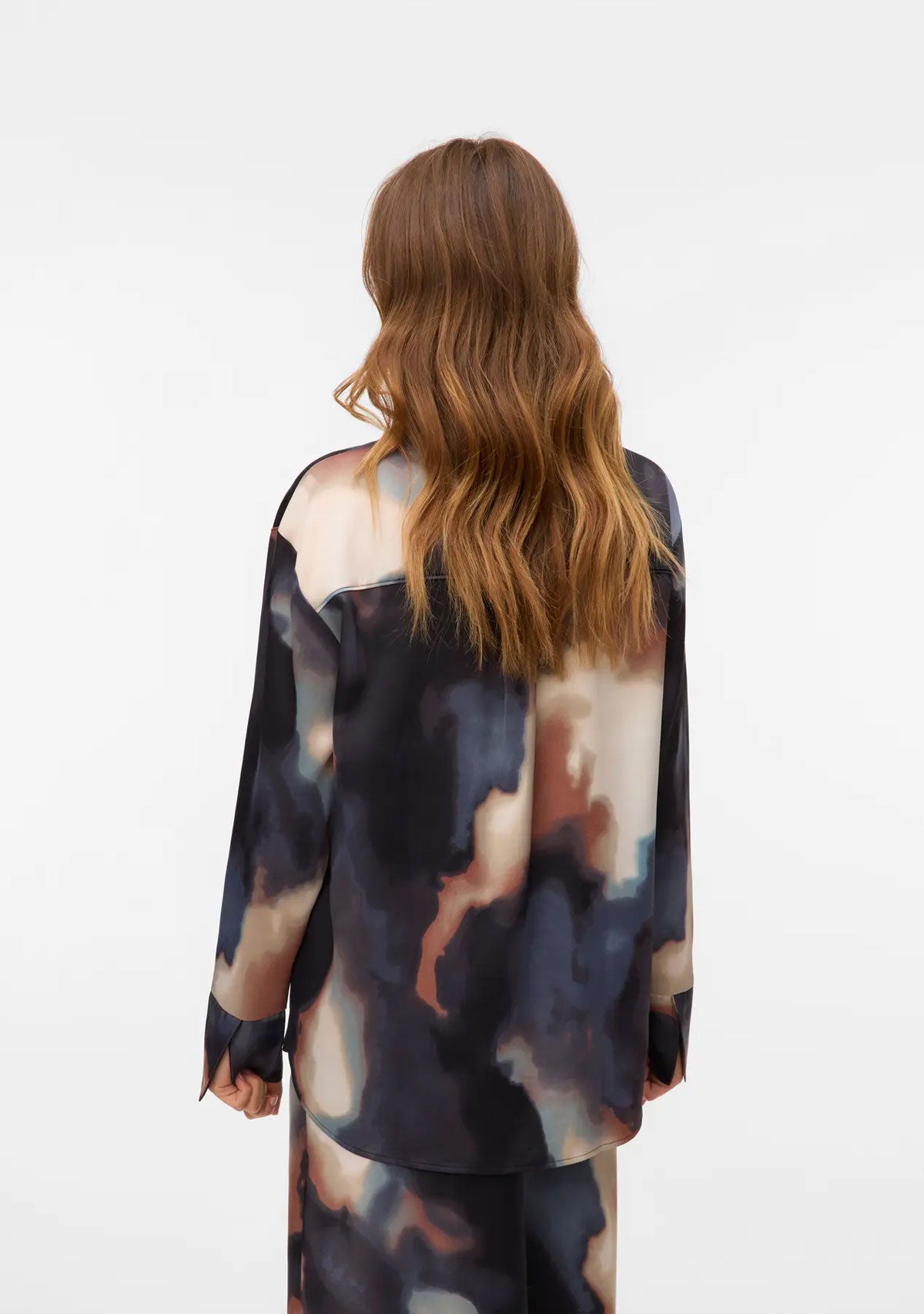 VMJoa Ls Shirt Pr Wvn Ga Black Mood Indigo
