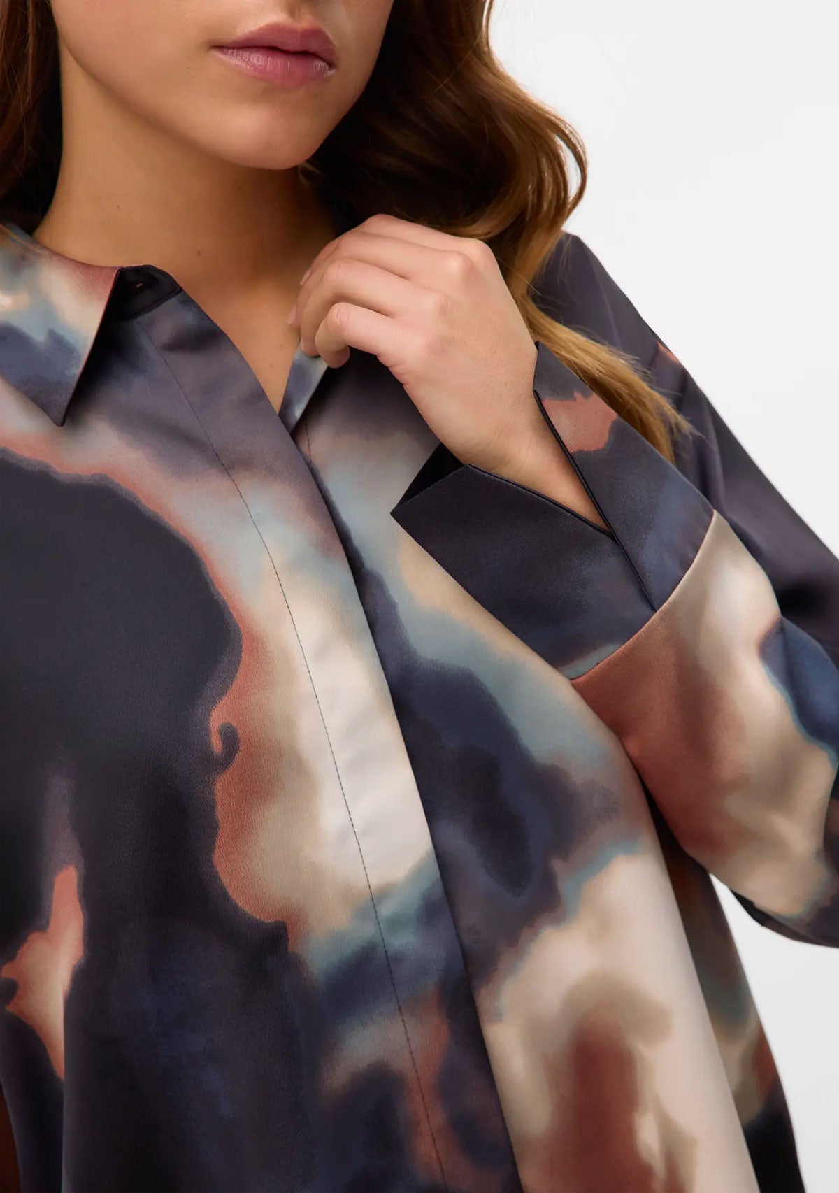 VMJoa Ls Shirt Pr Wvn Ga Black Mood Indigo