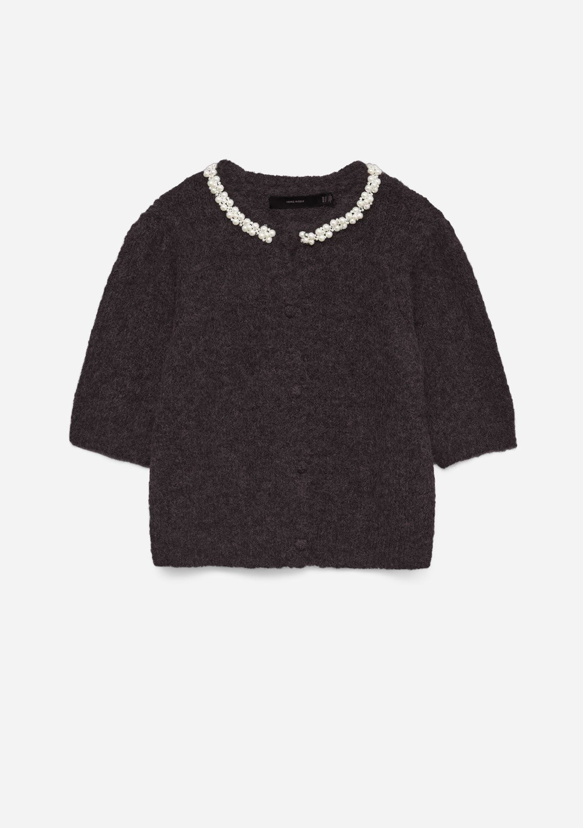 VMOcean 2/4 Oneck Jewellery Cardigan Chocolate Torte