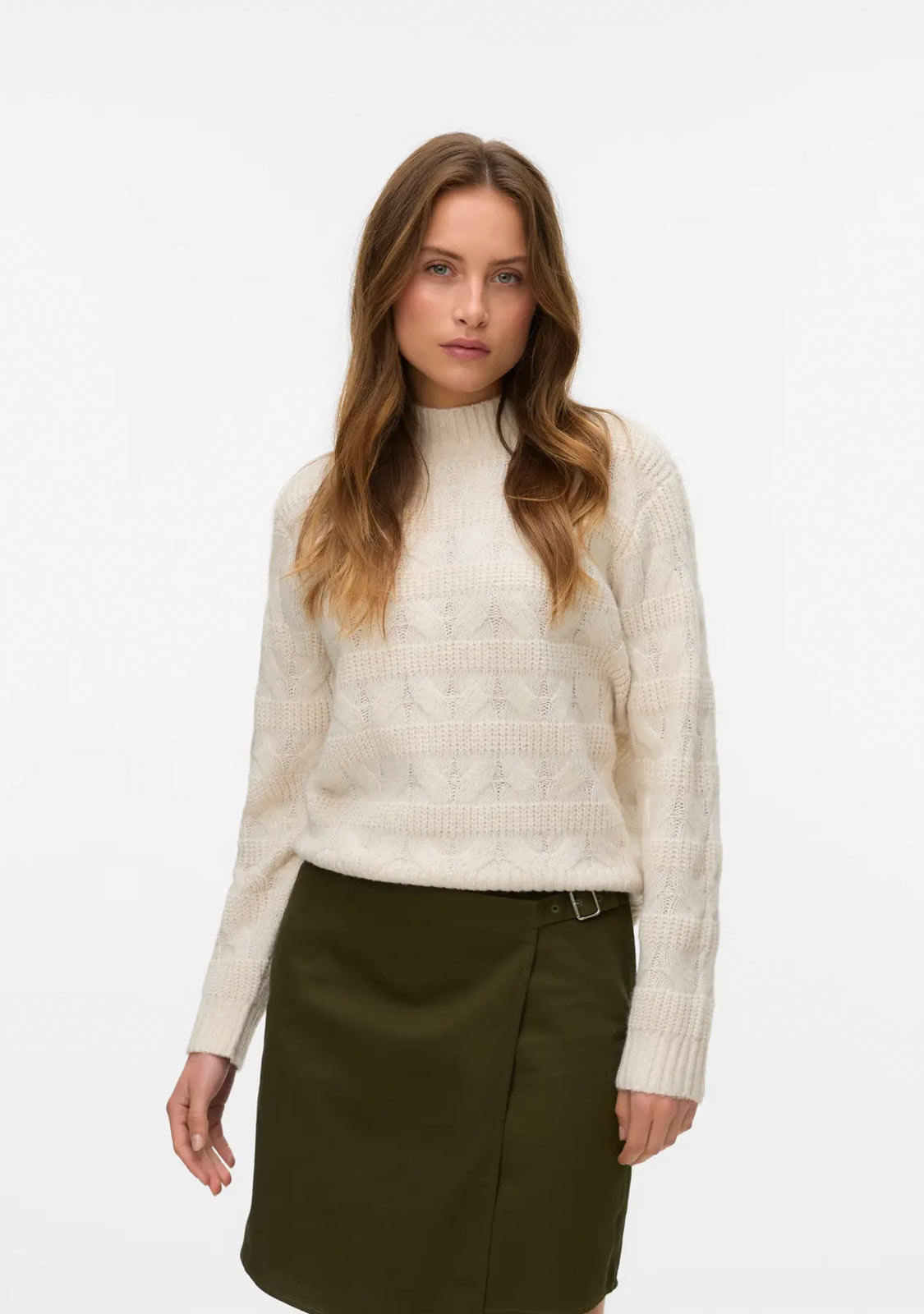 VMVirgo Ls Highneck Pullover Bf Birch