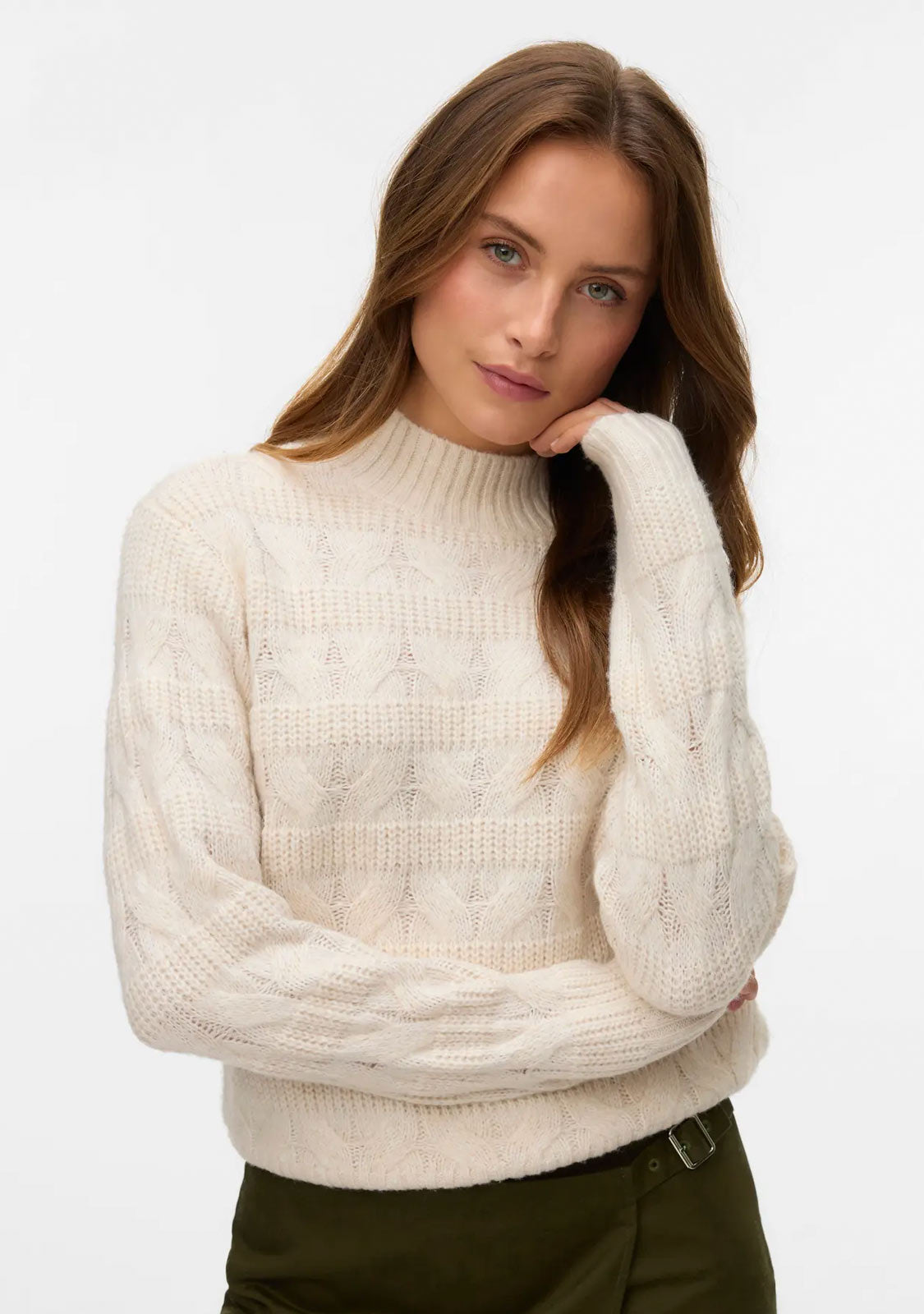 VMVirgo Ls Highneck Pullover Bf Birch