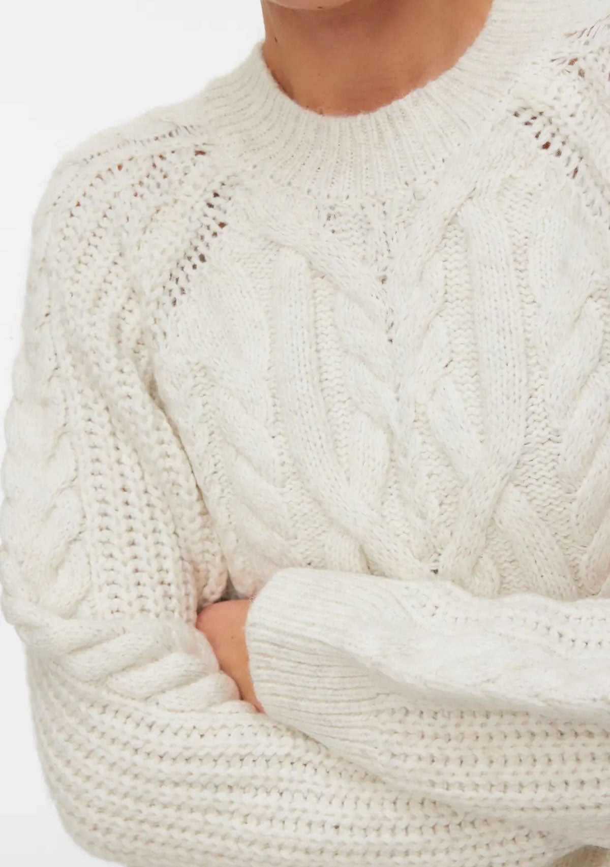 VmMJada Ls Oneck Cable Pullover Birch