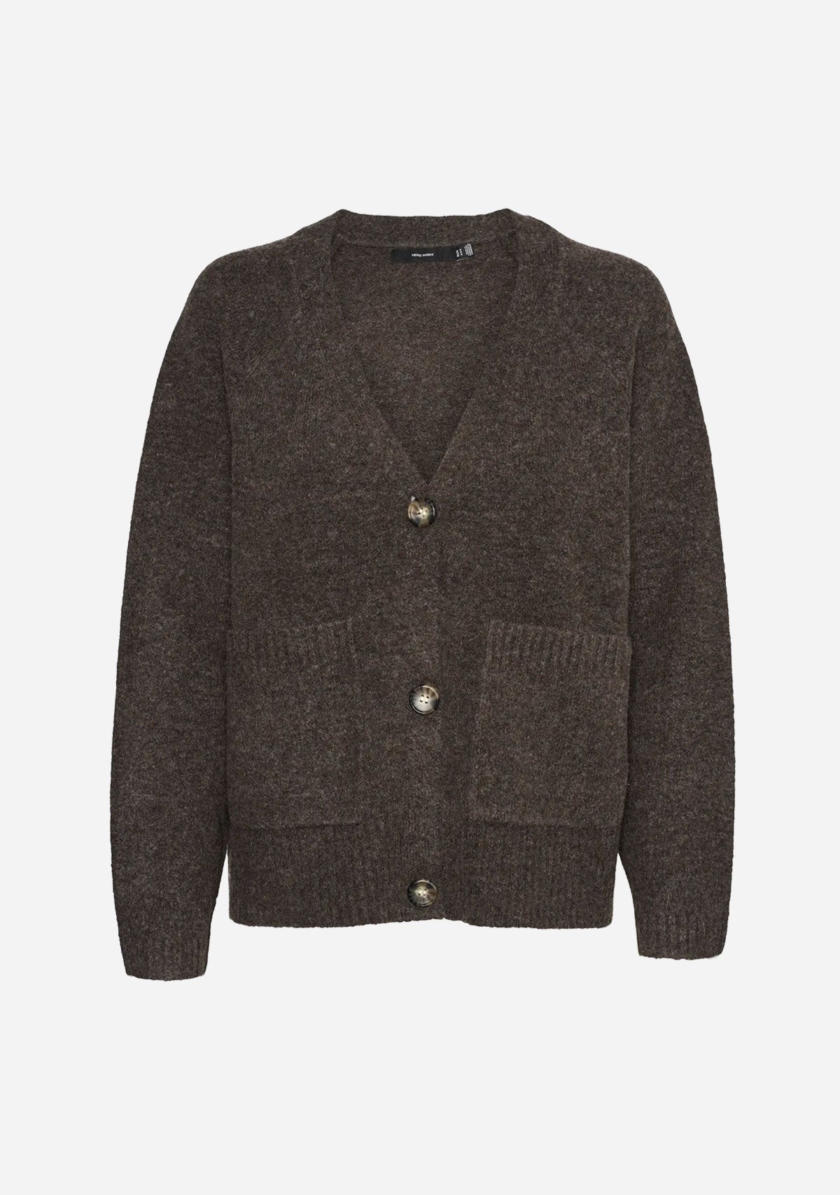 VM Boom LS V-Neck Button Cardigan Chocolate Torte