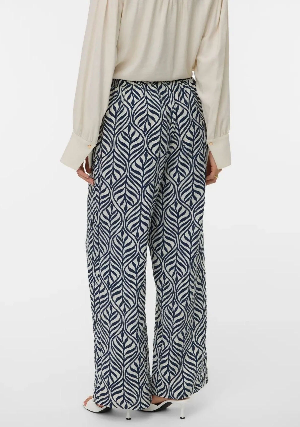 Vmjosie Hw Wide Pant Birch Navy Blazer Bonnie