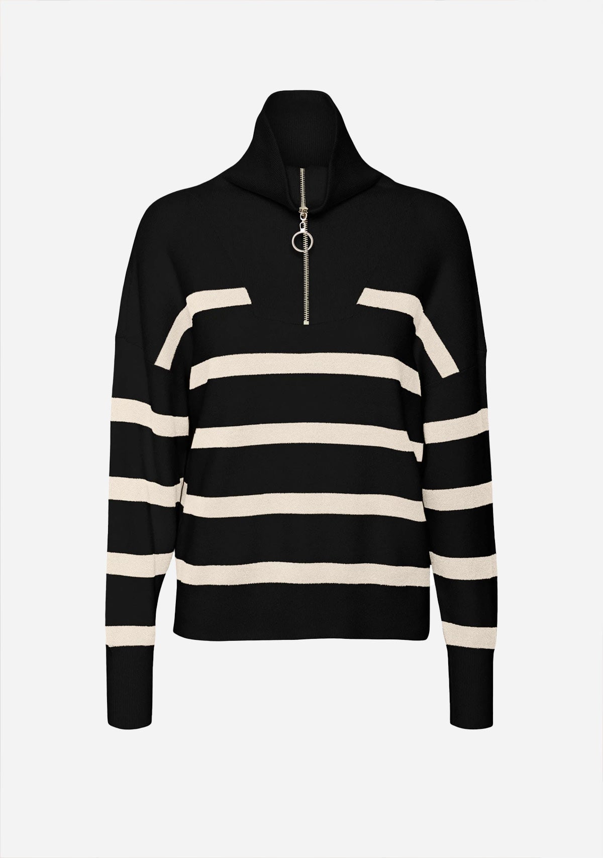 VMSaba Stripe LS 1/4 Zip Sweater