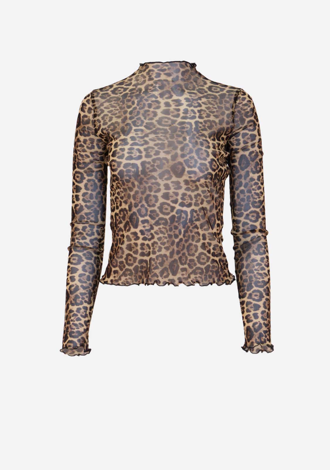 Dark Leopard Mesh L/S Top