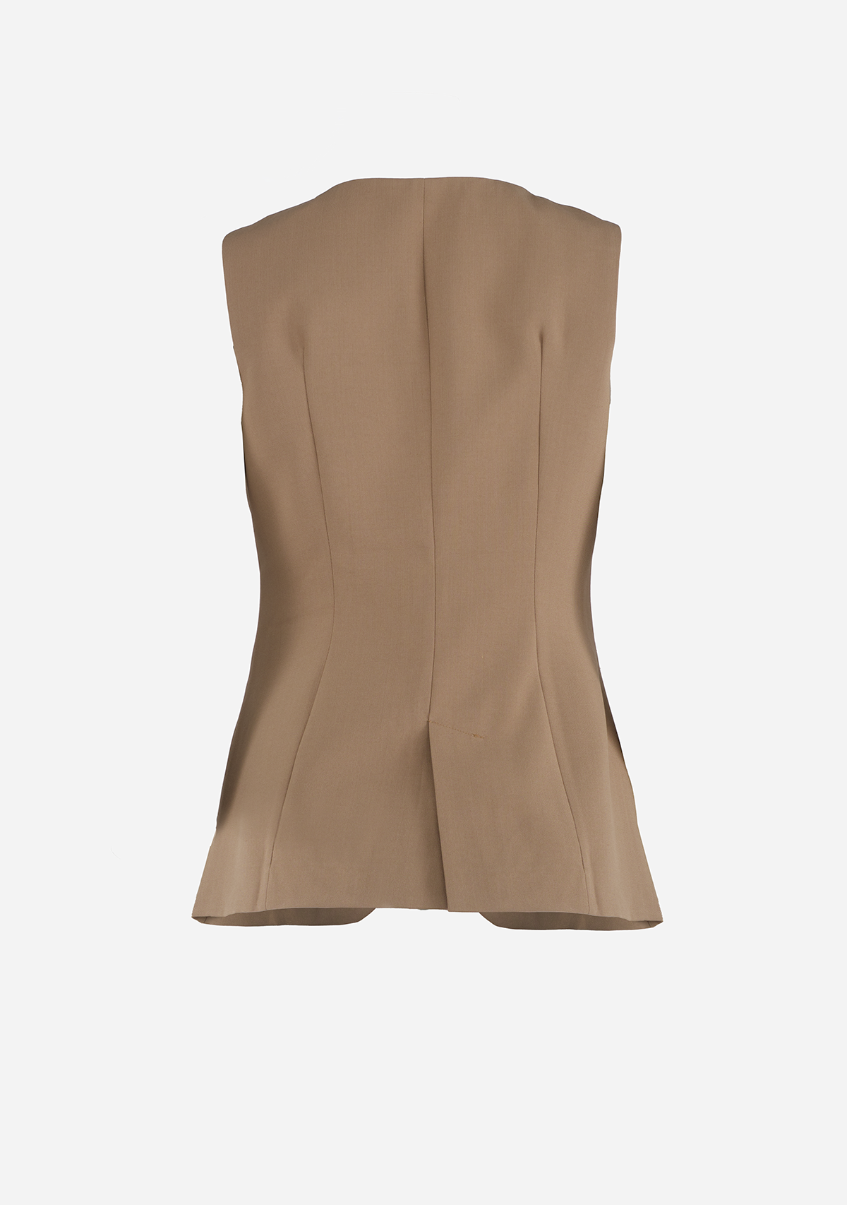 Textured Long Tailored Vest Mocha