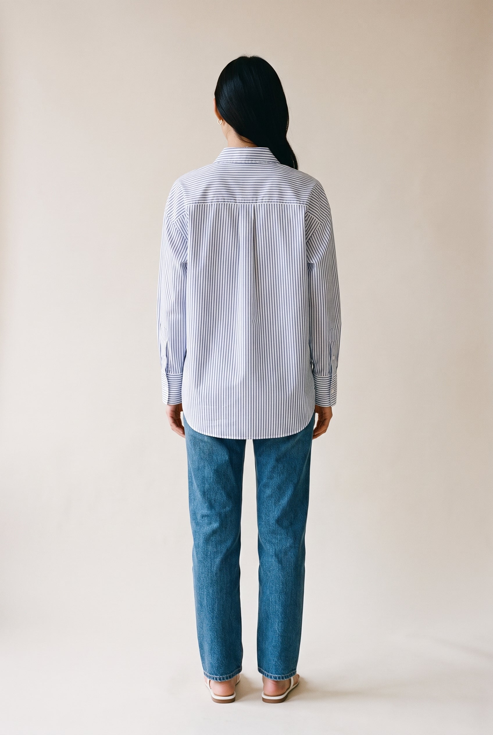 Chemise oversize en popeline biologique à manches longues