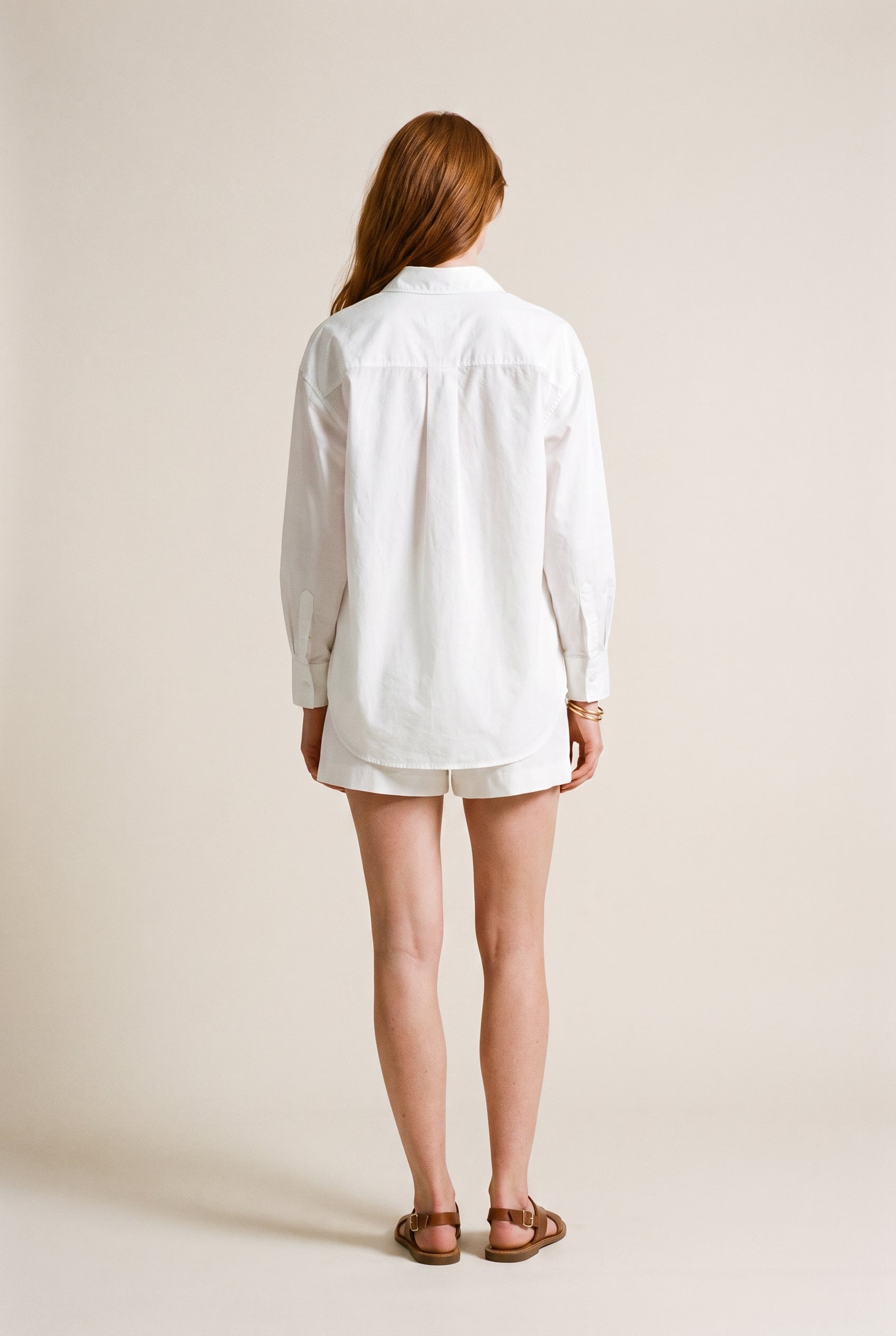 Chemise oversize en popeline biologique à manches longues