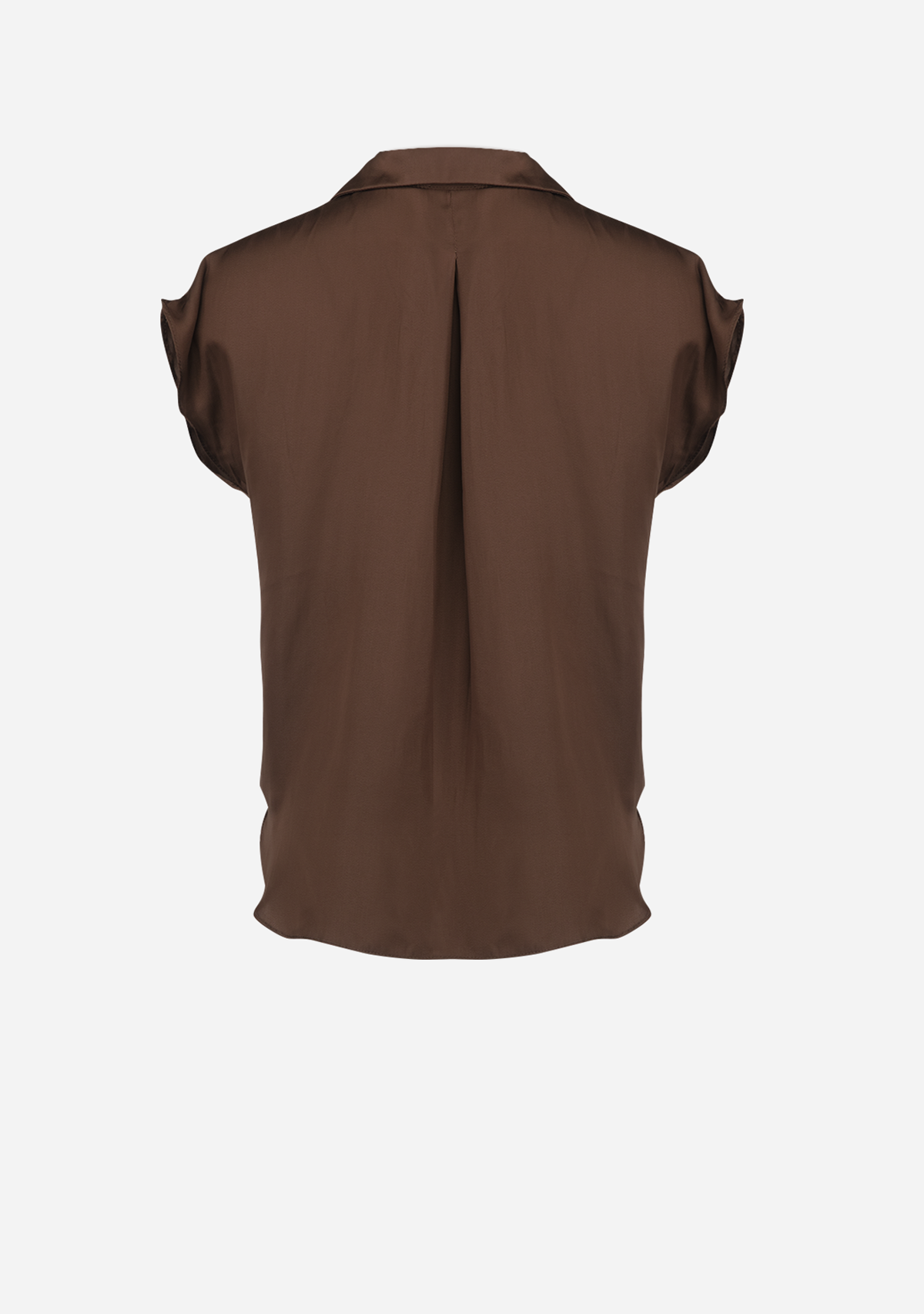 Button Down Cap Sleeve Shirt Coffee