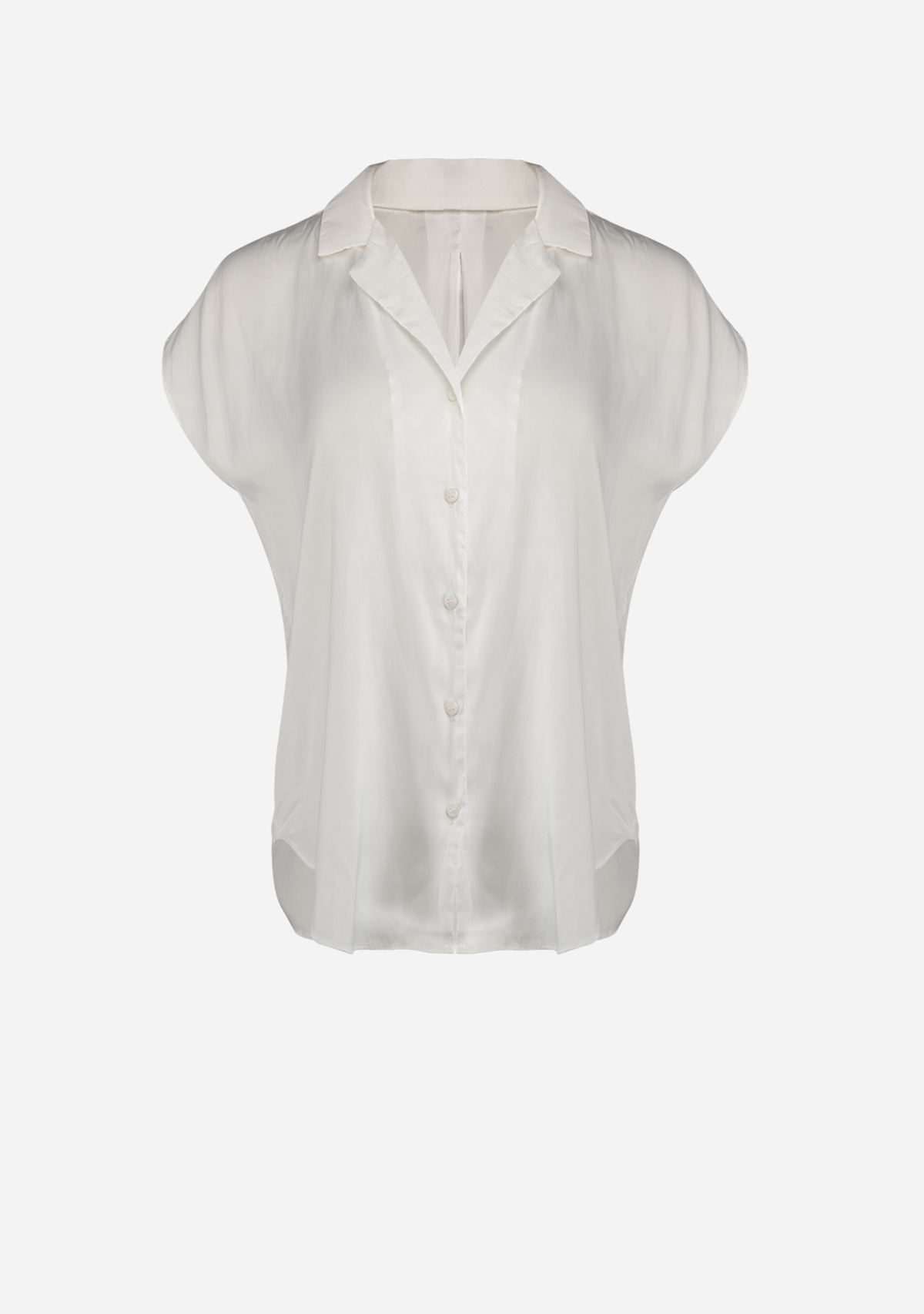 Button Down Cap Sleeve Shirt Off White