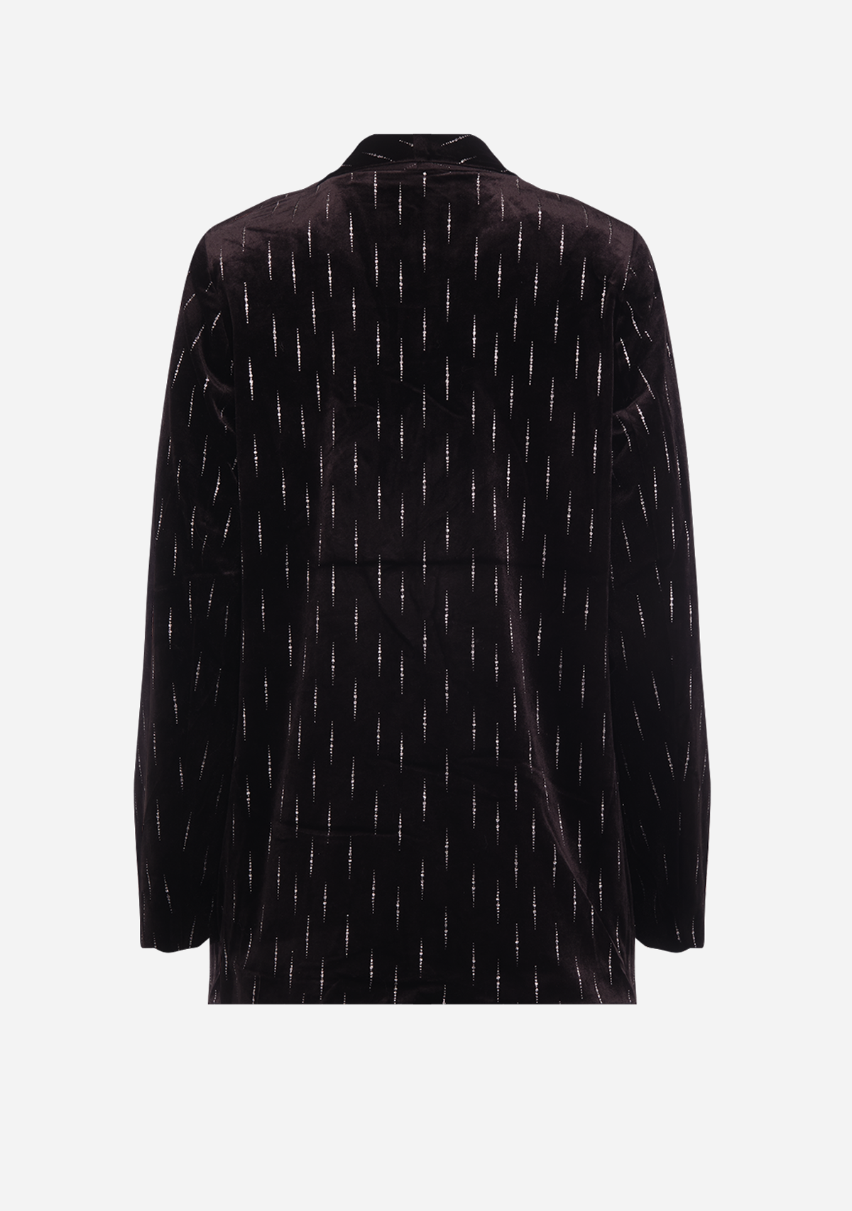 Embroidered Velvet Blazer Black Noir