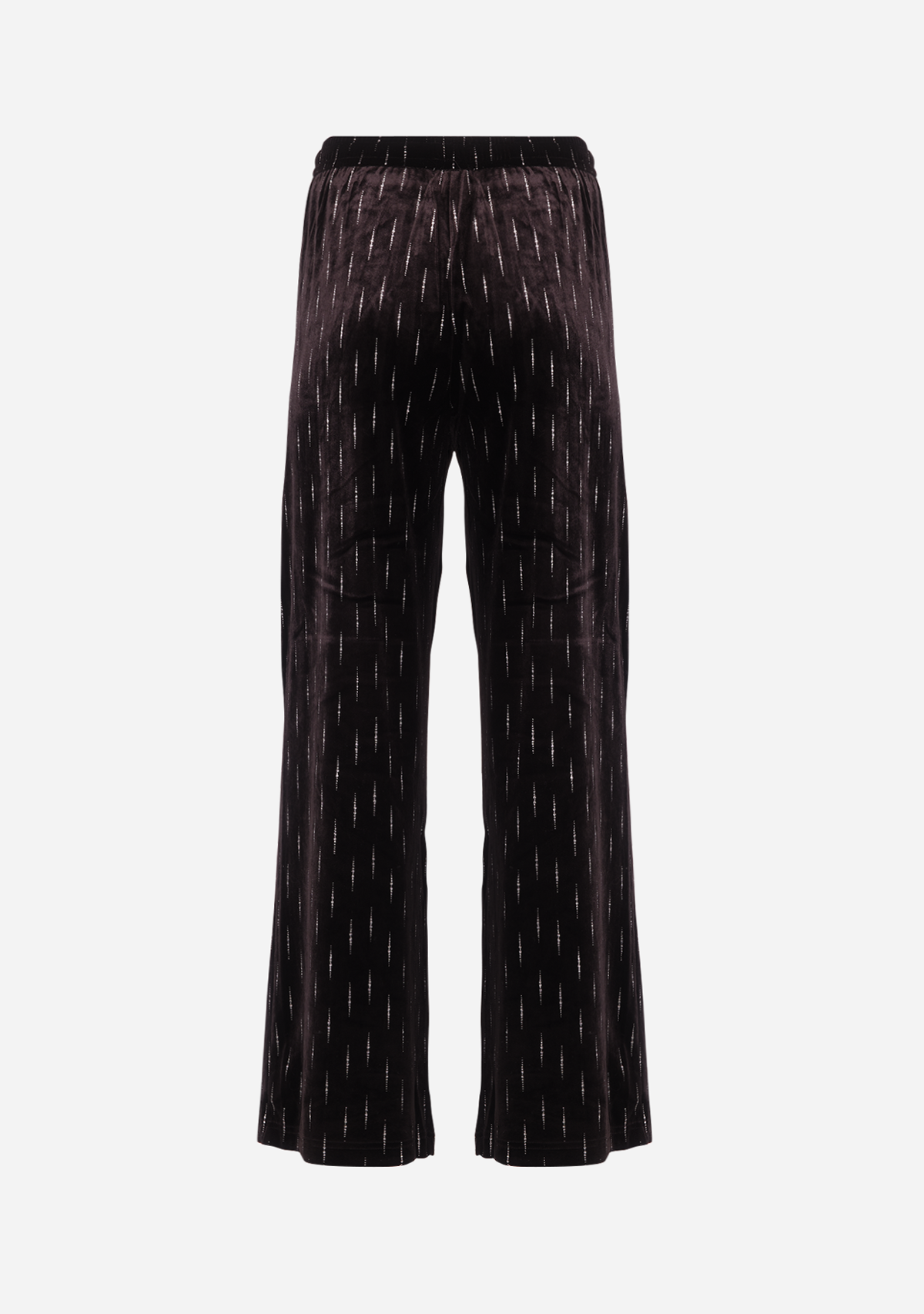 Embroidered Velvet Wide-Leg Pants Black Noir