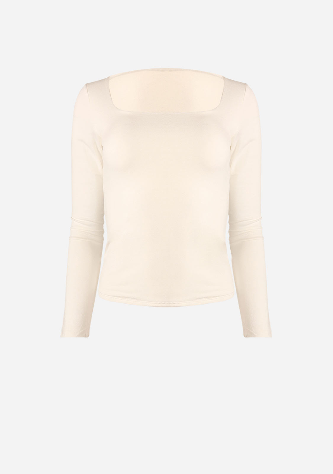 Double Layered Square Neck L/S Top Ivory