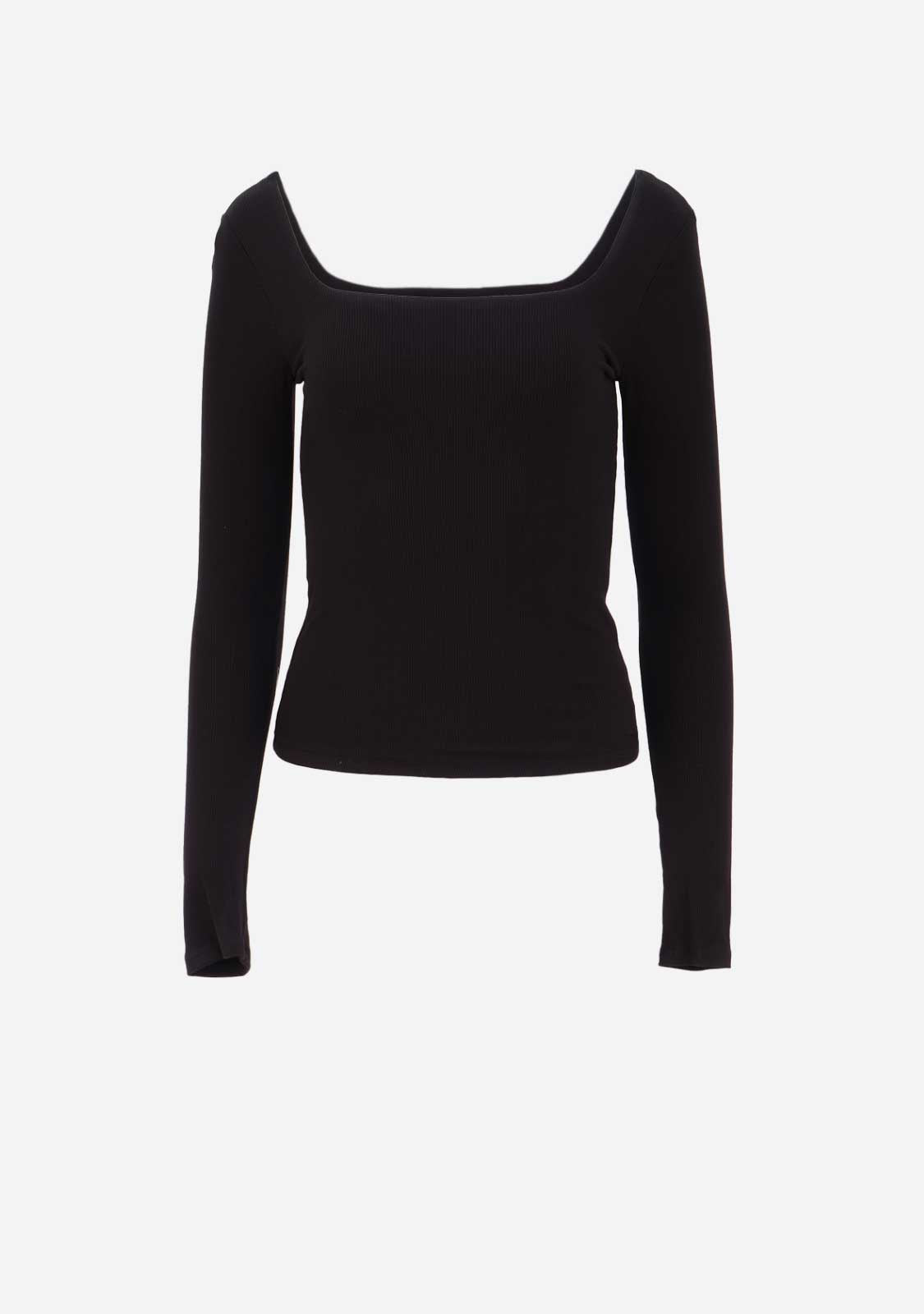 Baby Rib Square Neck L/S Top