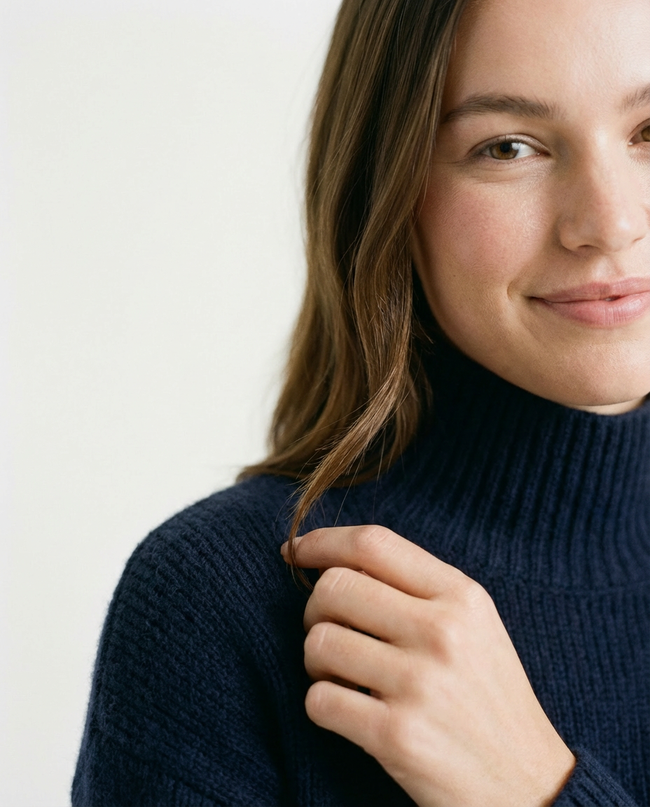 Wool Blend Mock Neck Sweater