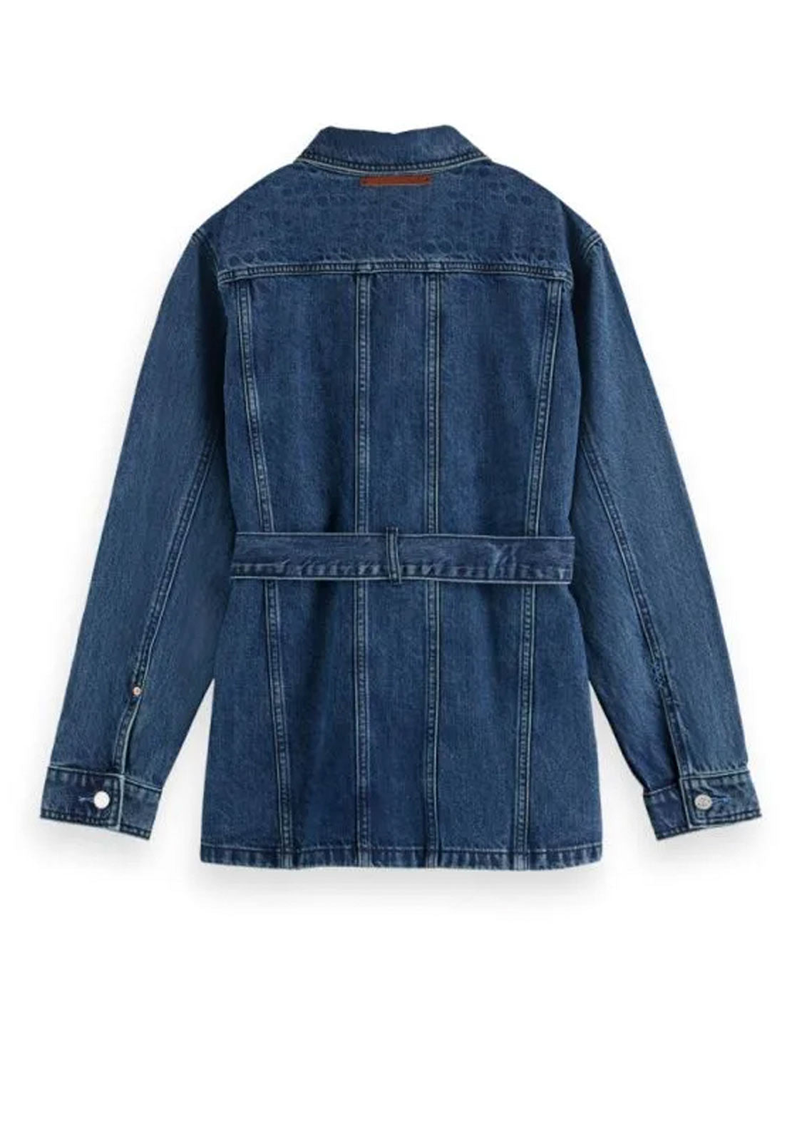 Worked out belted denim jacket Framework