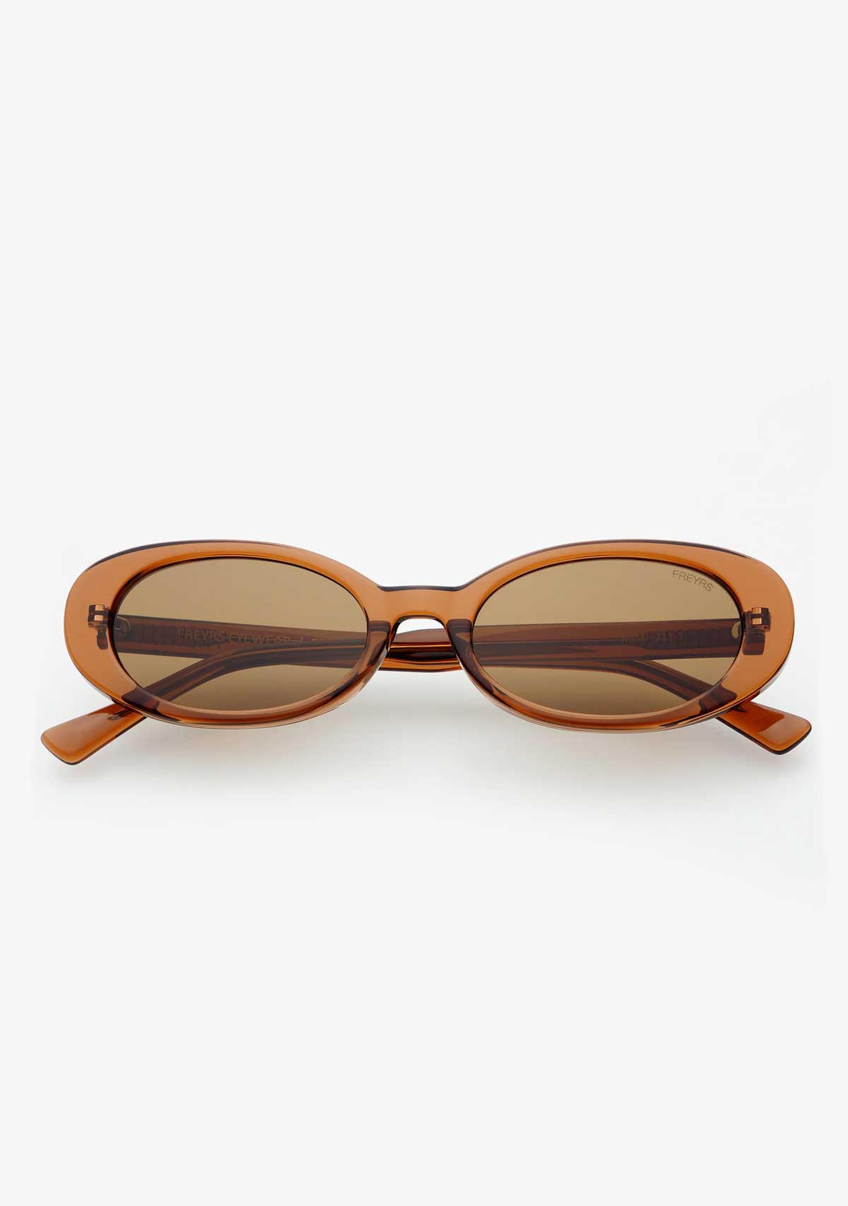 Mimi Acetate Oval Sunglasses Brown Freyrs