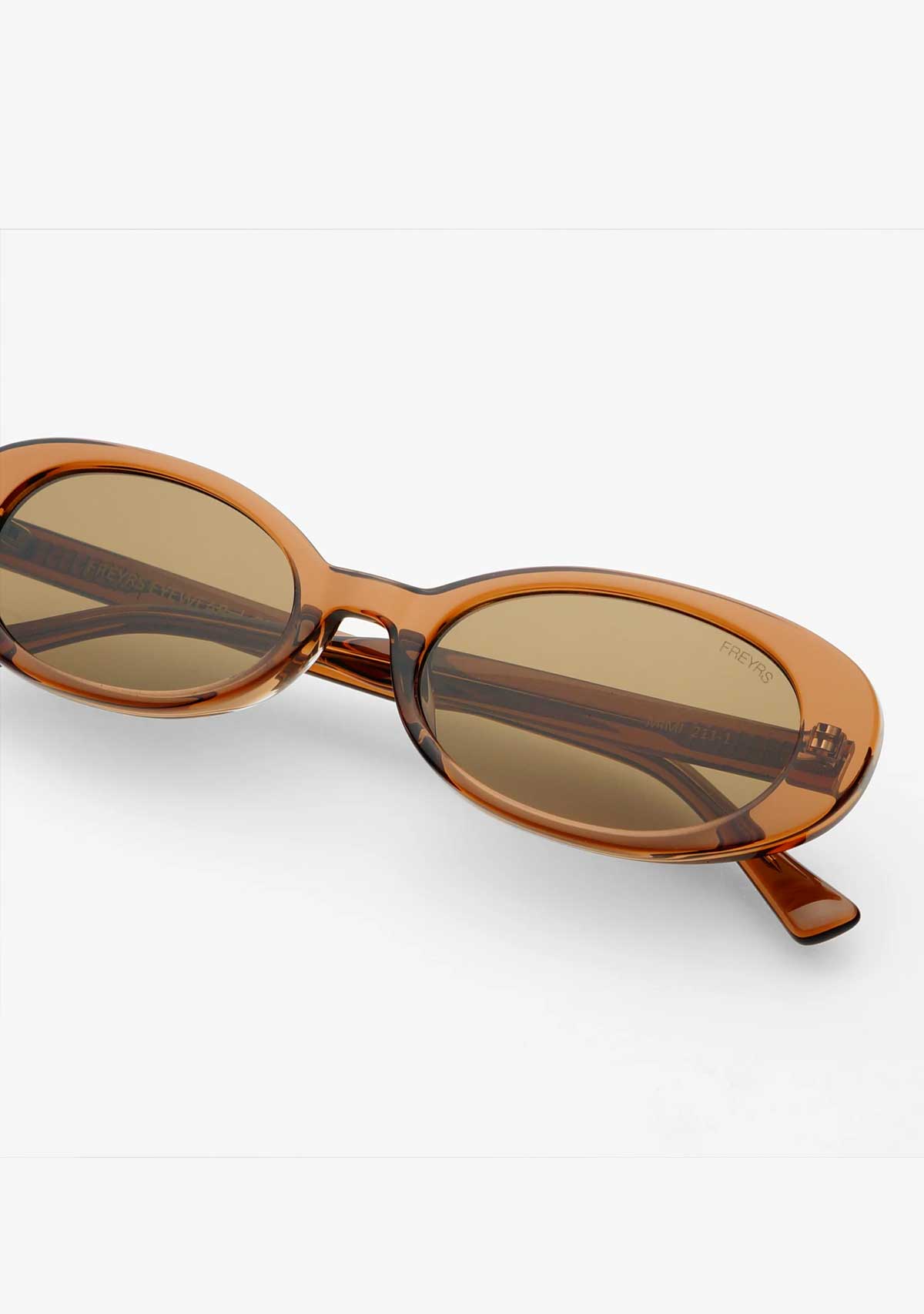 Mimi Acetate Oval Sunglasses Brown Freyrs