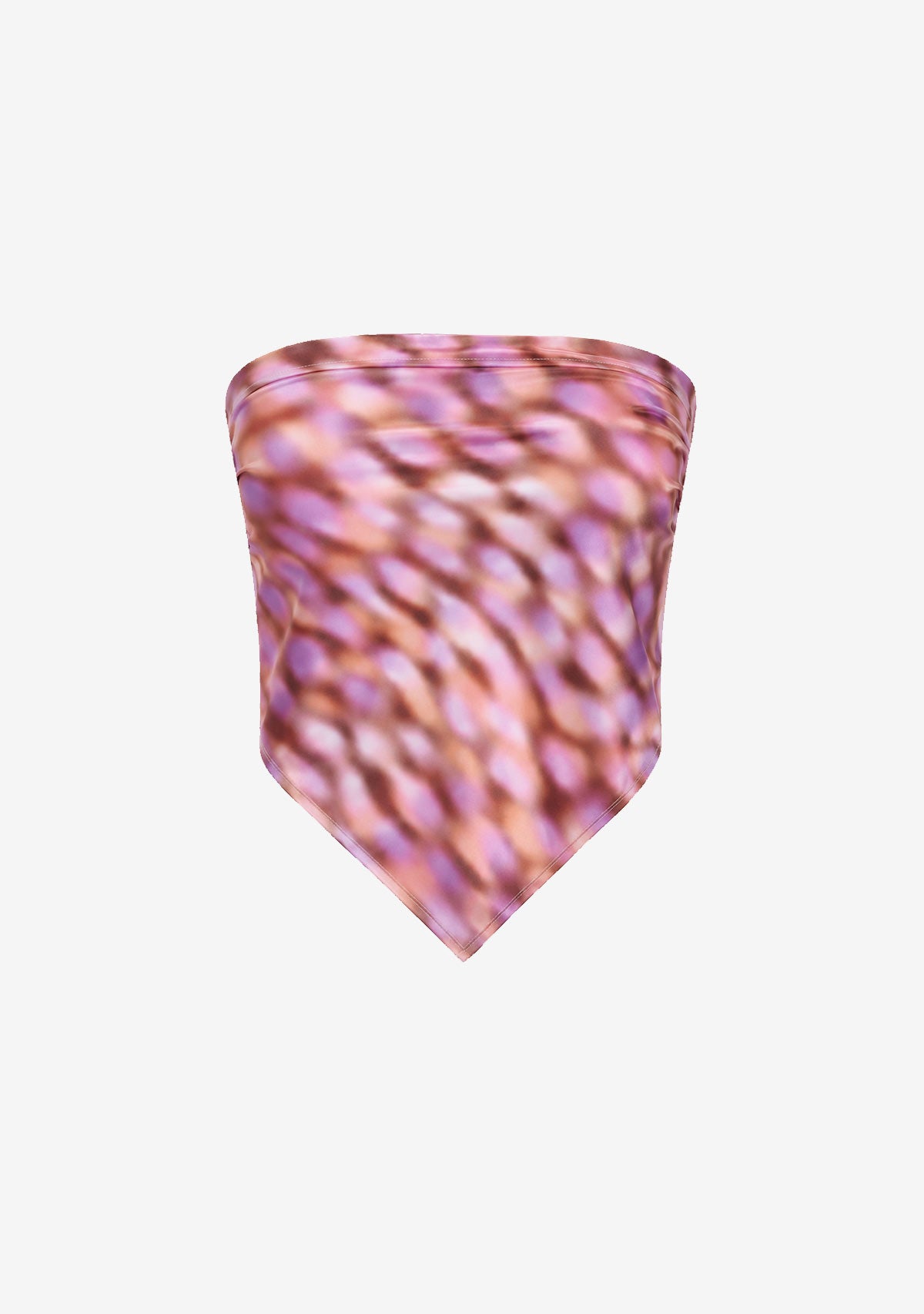 Scarf Top w Baby Hem Finish Brown Purple Mix