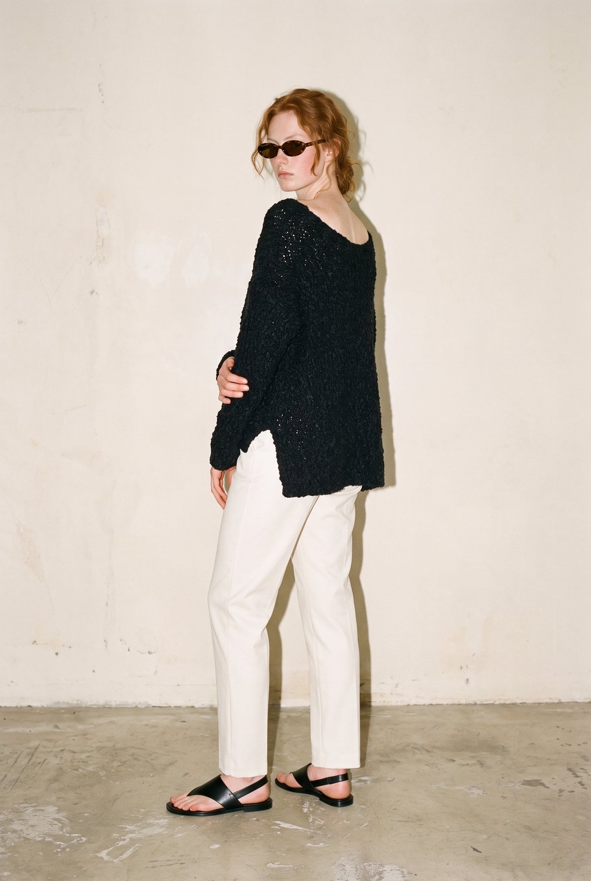 Popcorn Knit Sweater Black The Latest Scoop