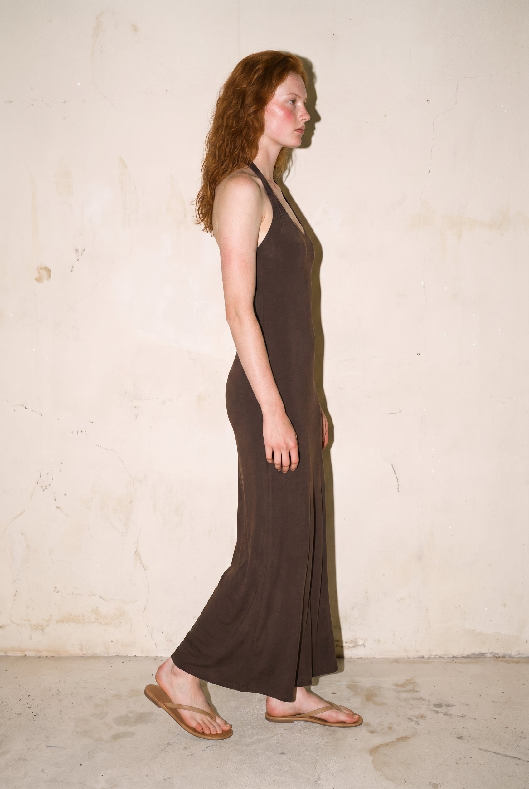 Twist Halter Slit Maxi Dress