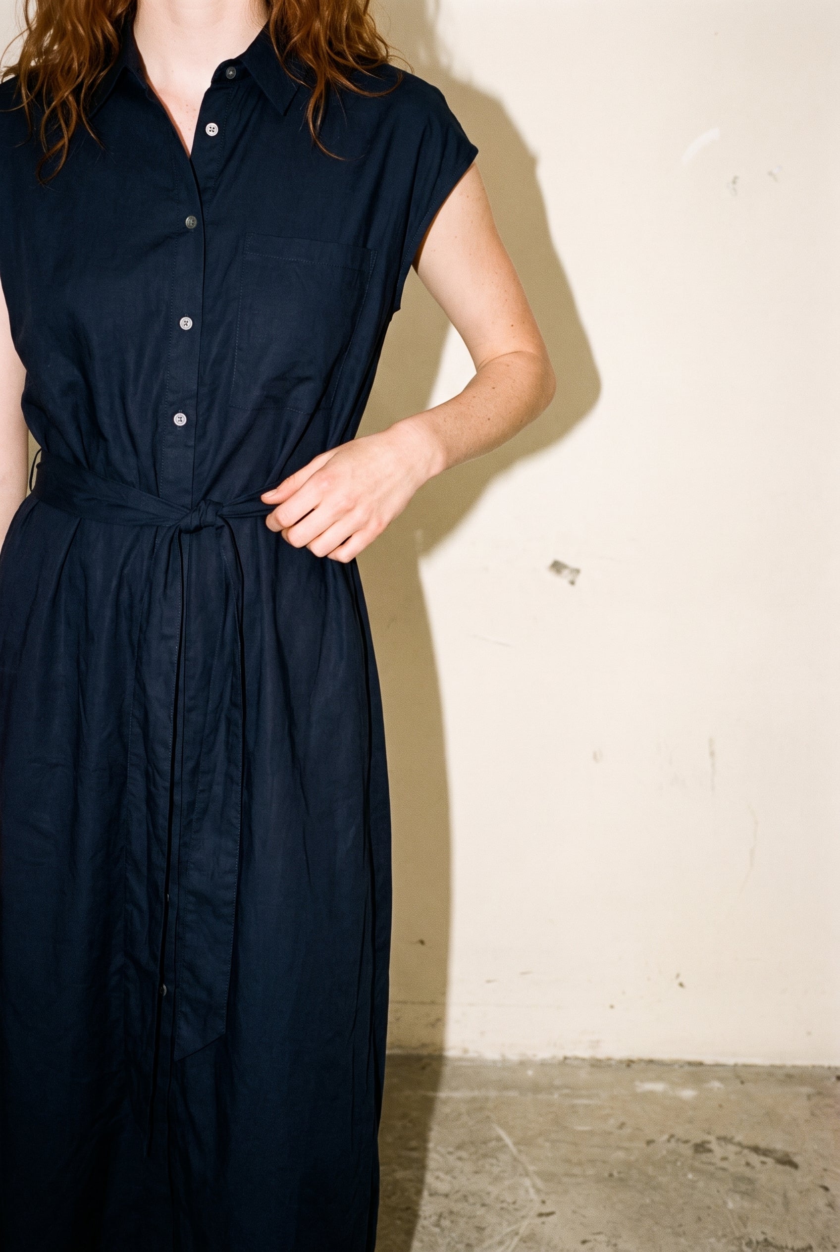 Vm Mymilo  Calf Shirt Dress Navy Blazer