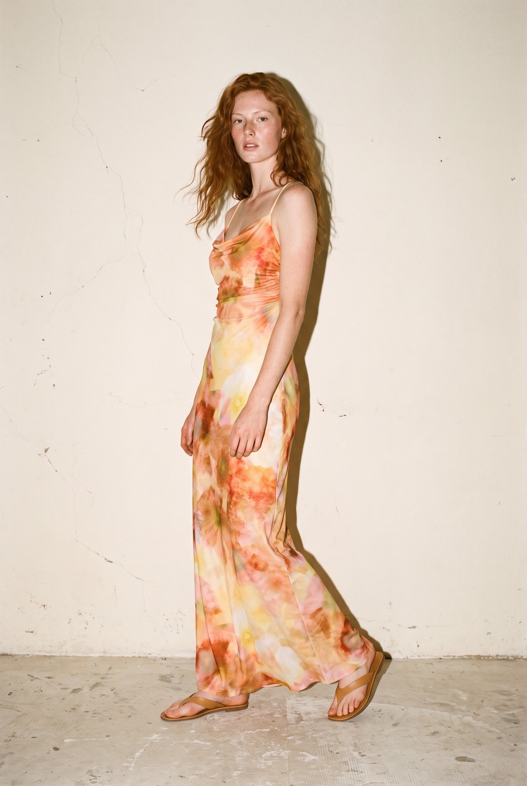 Aria Mesh Maxi Dress Watercolour Floral