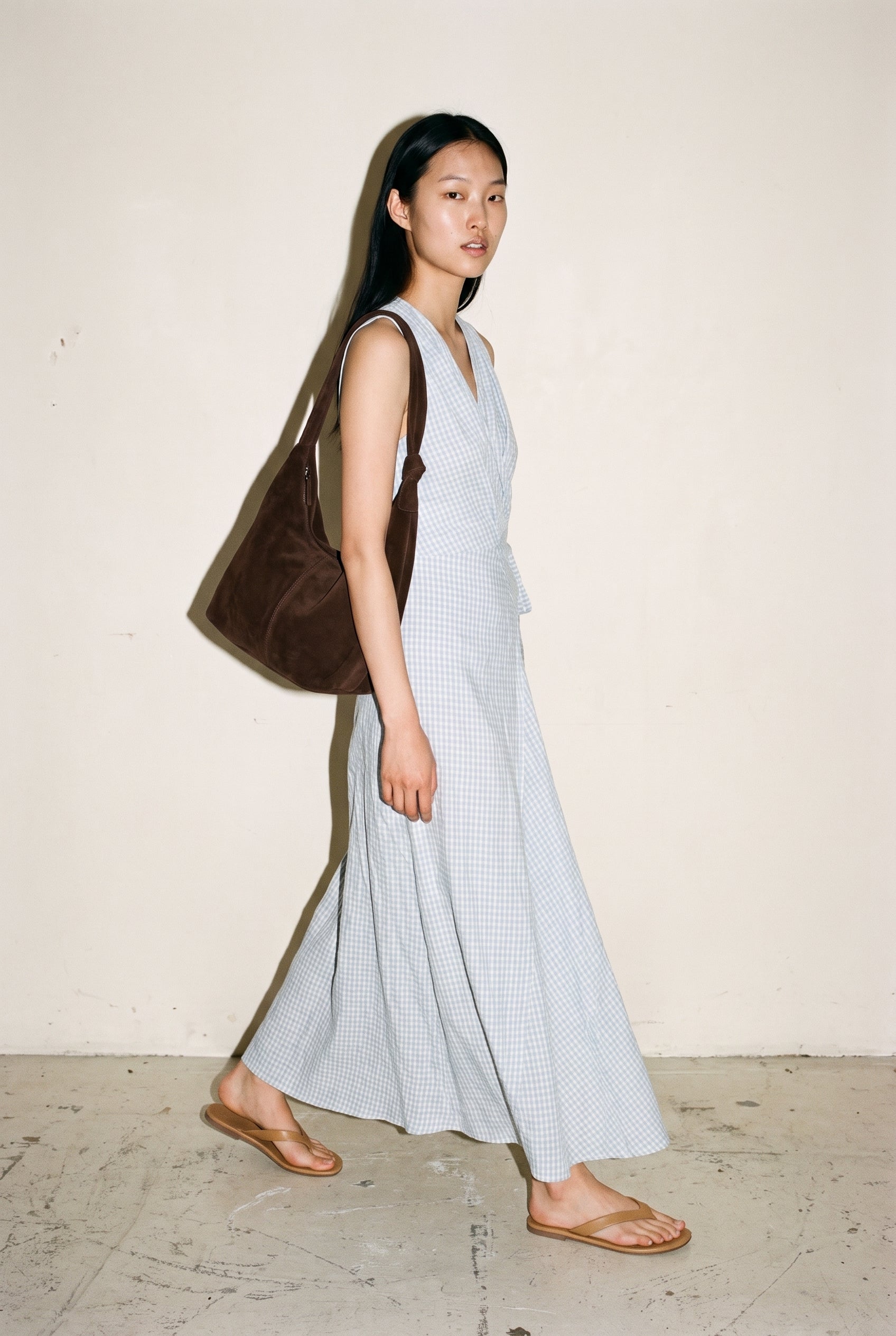Green Gingham Maxi Dress Green Check