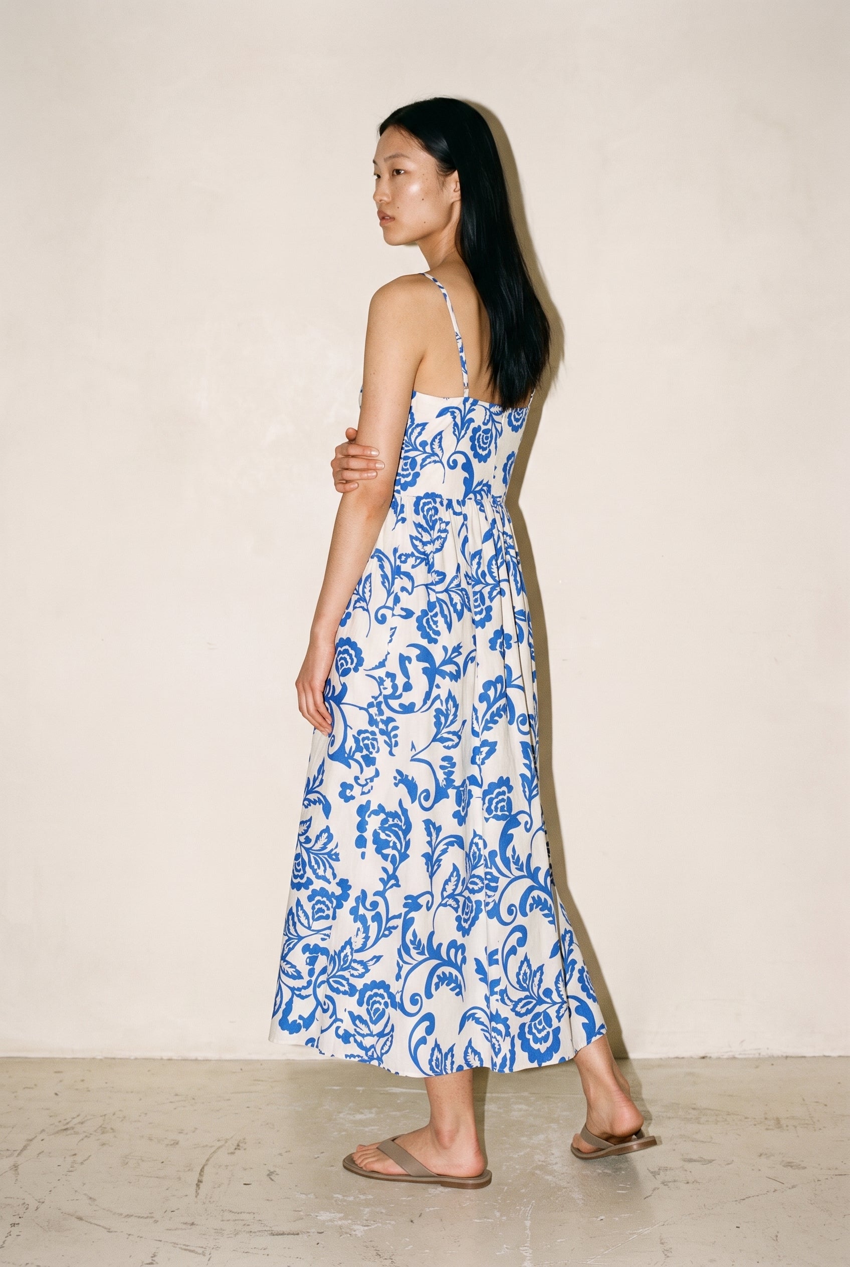 Romantic Printed Midi Dress Print