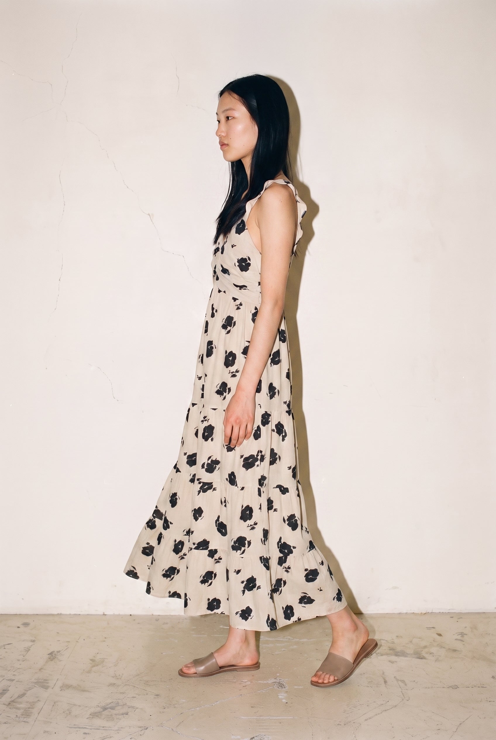 Vmdicthe Sl Frill Ankle Dress Pumice Stone Alma
