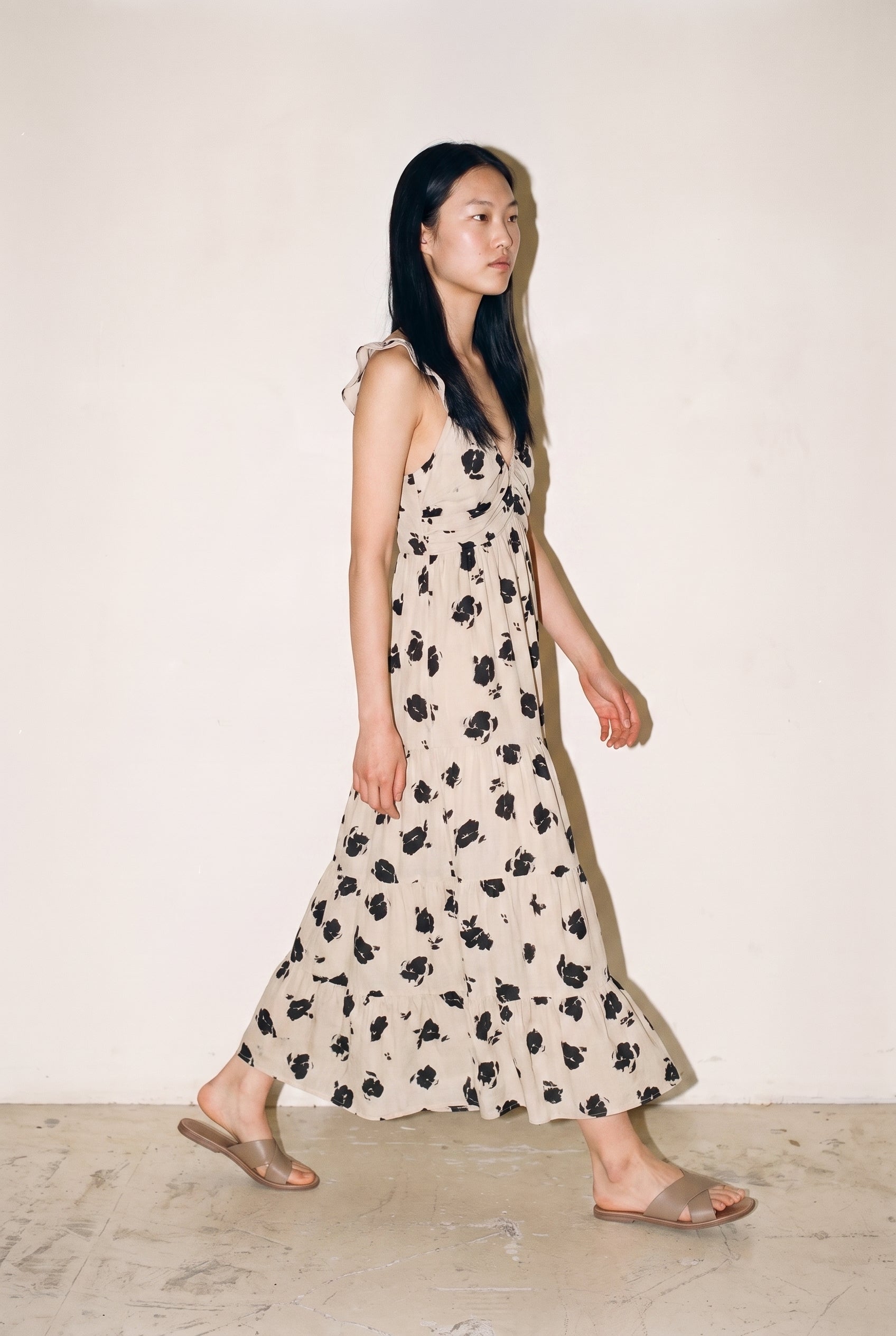 Vmdicthe Sl Frill Ankle Dress Pumice Stone Alma