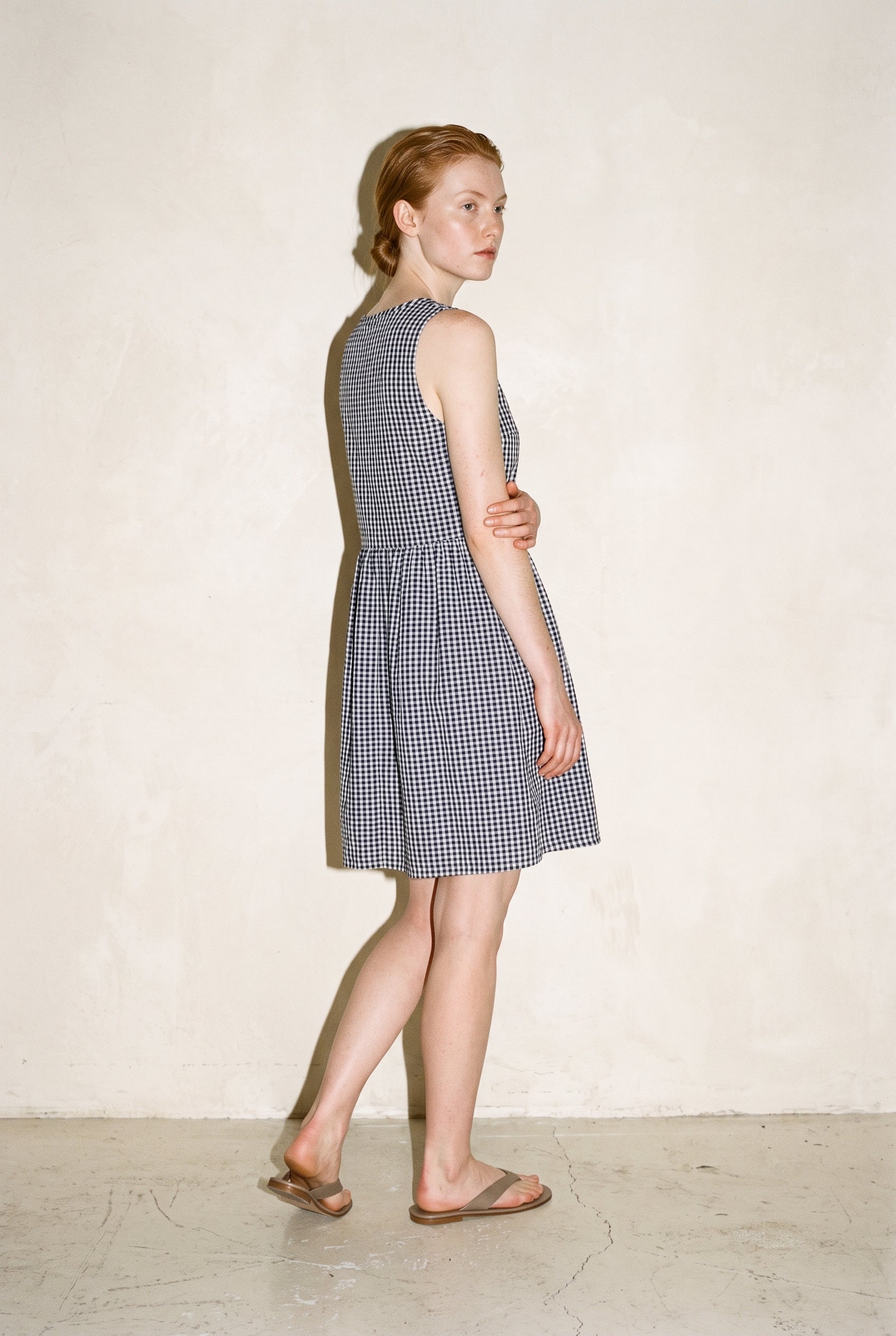 Zoey Mini Dress Navy Gingham