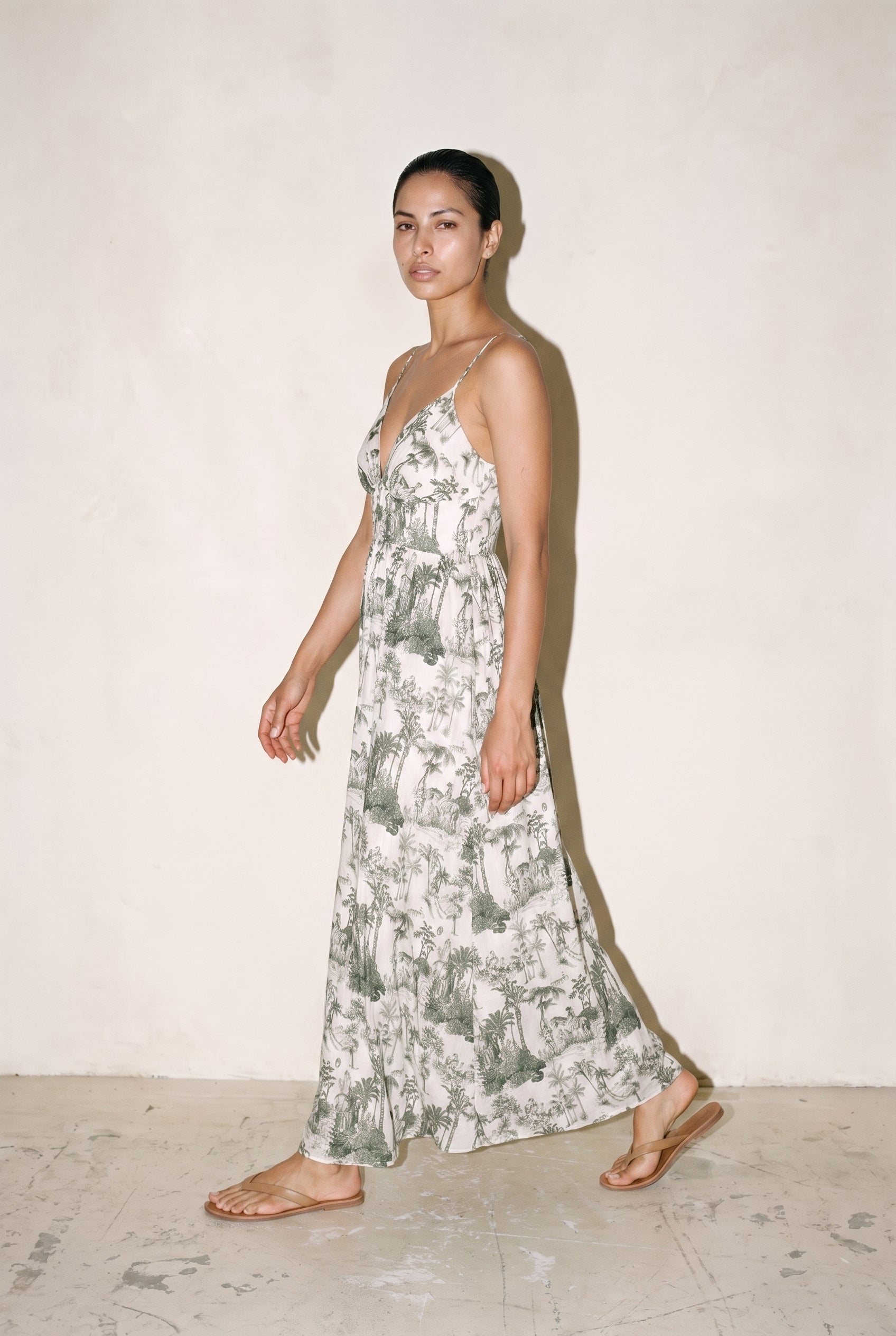 Thin Strap Smocked Back Waisted Maxi Dress