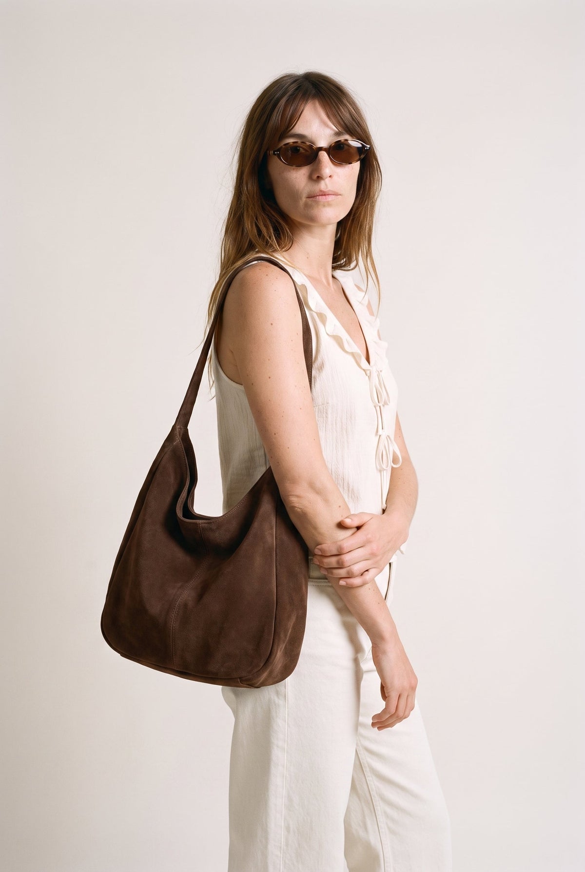 Ruffle Sleeveless Top Cream Hyfve