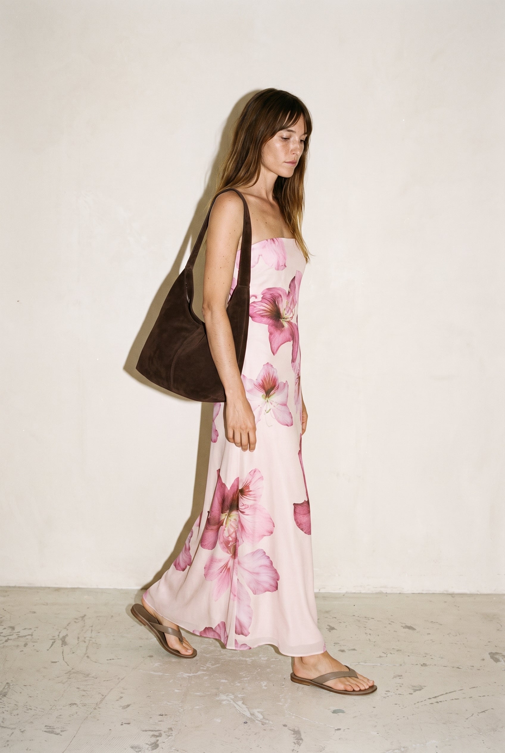 Bloomlight Strapless Tie Back Maxi Dress Laelia Orchid