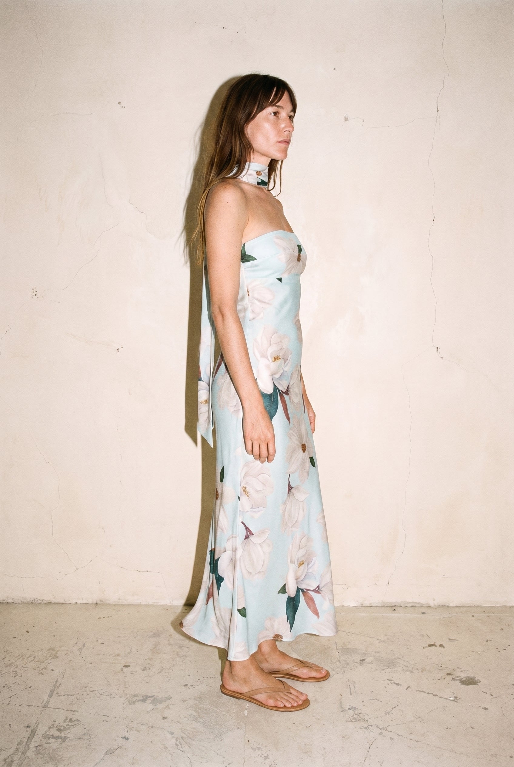 Halter Floral Maxi Dress Mint