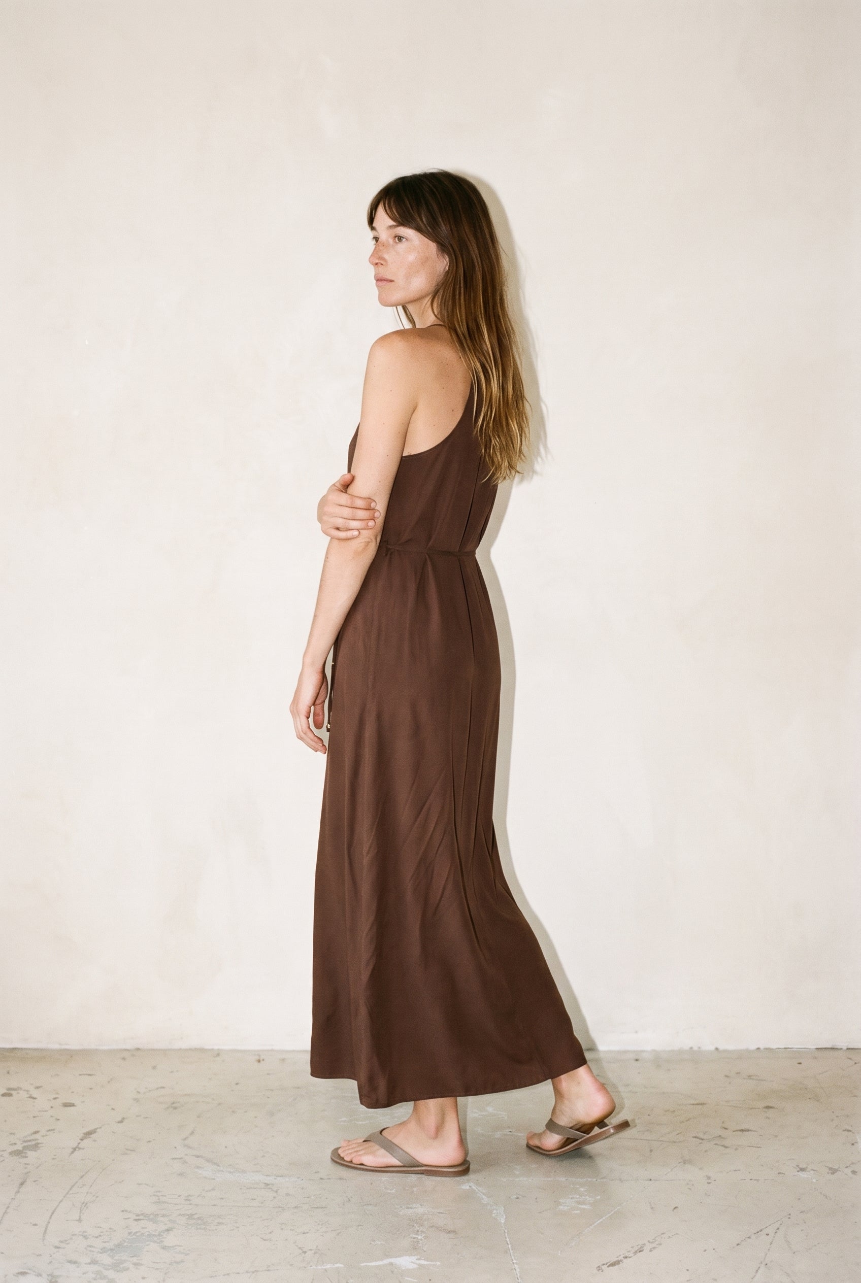 Viscose Maxi Cami Wrap Dress Hot Fudge