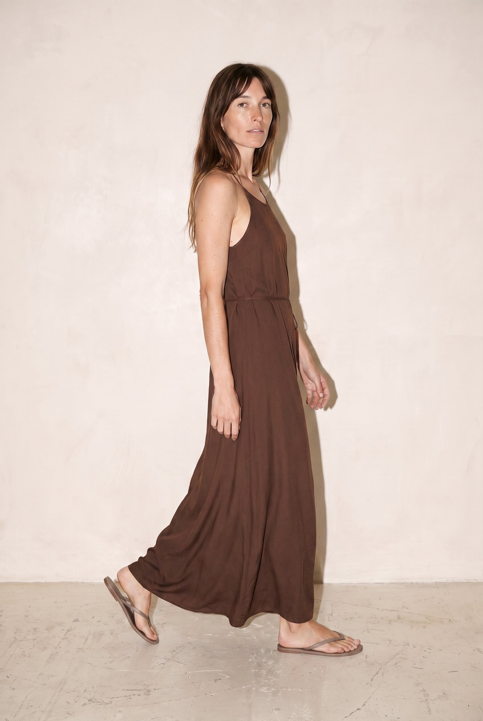 Viscose Maxi Cami Wrap Dress Hot Fudge