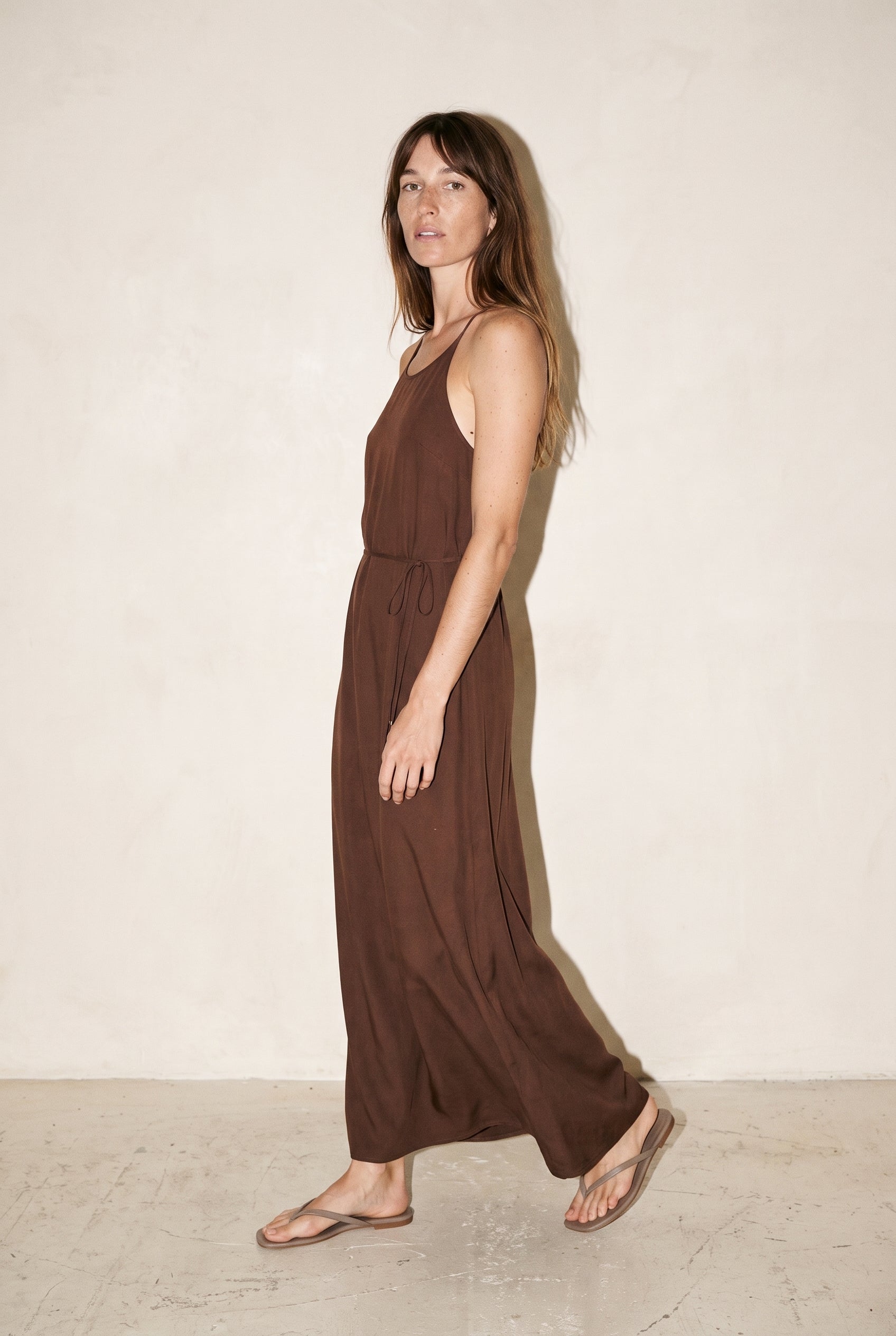 Viscose Maxi Cami Wrap Dress Hot Fudge