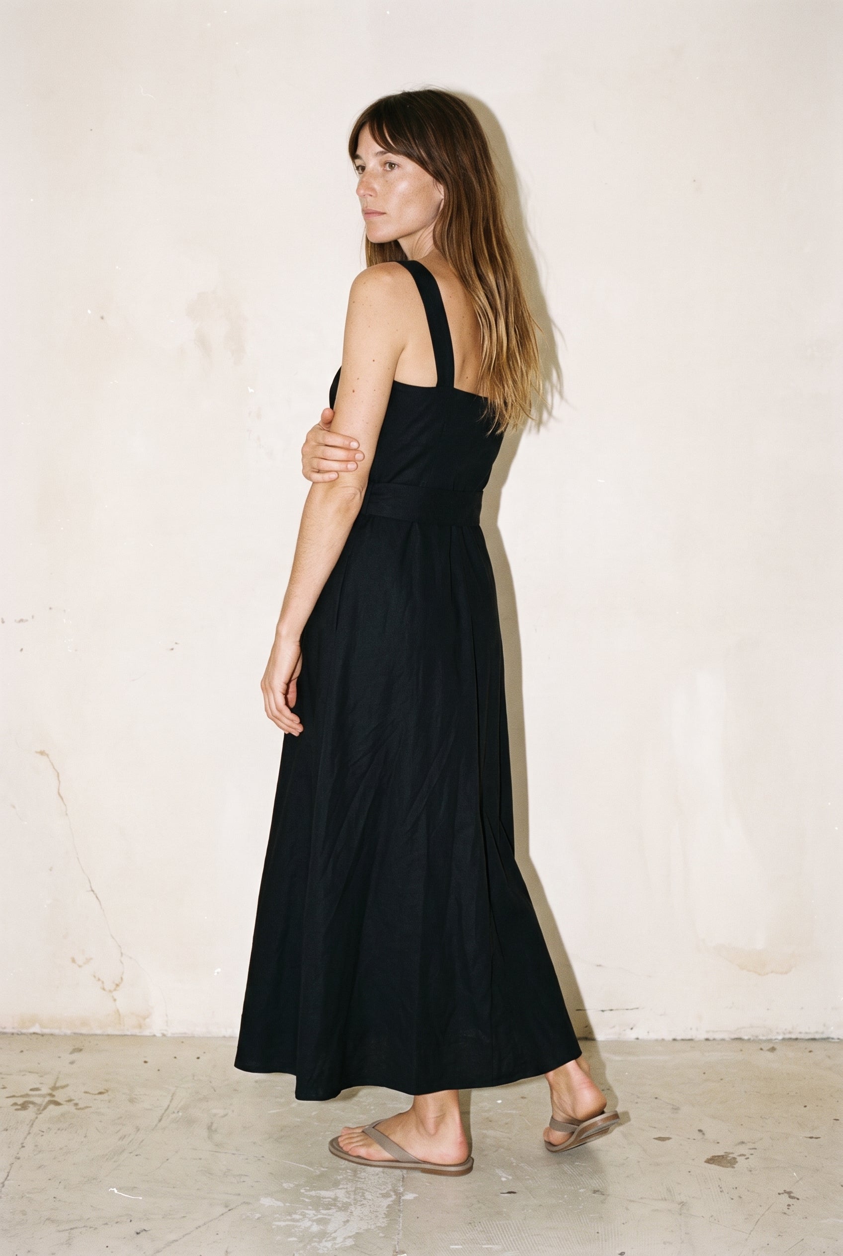 Square Neck Maxi Dress Black