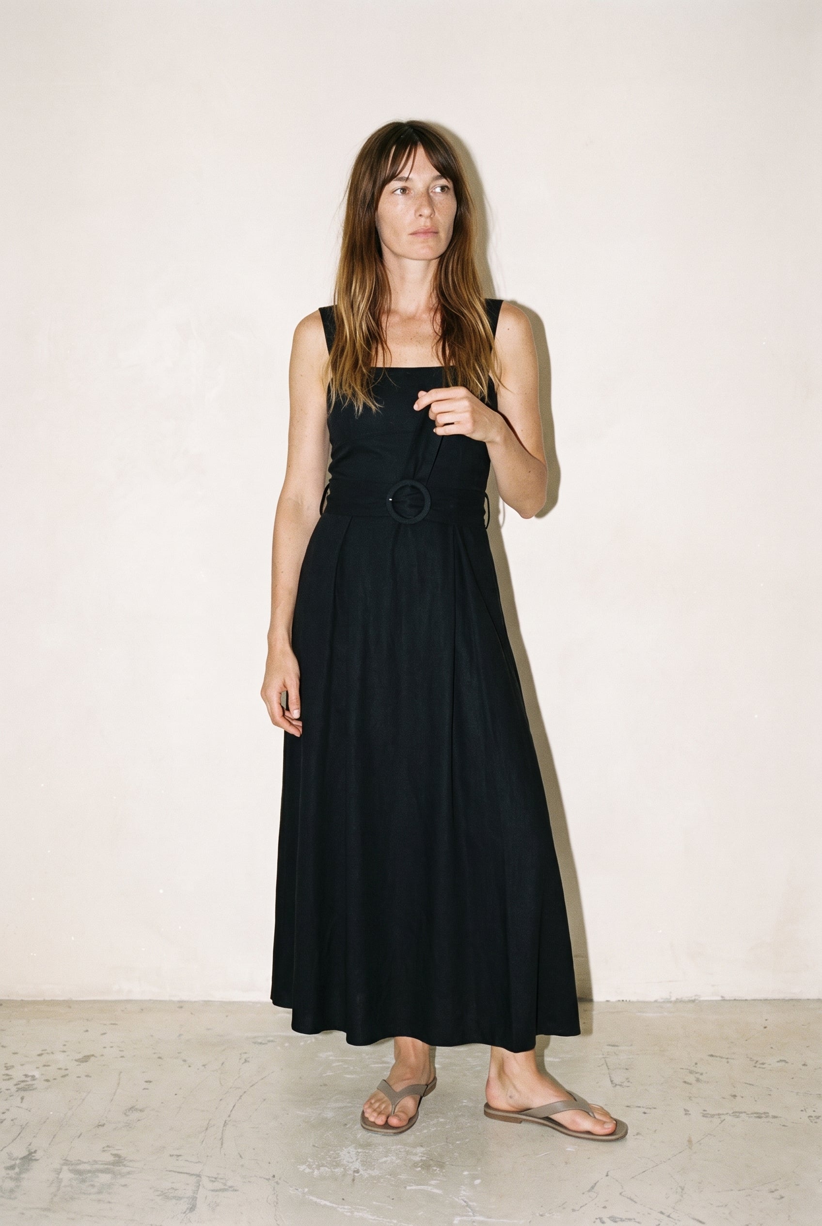 Square Neck Maxi Dress Black