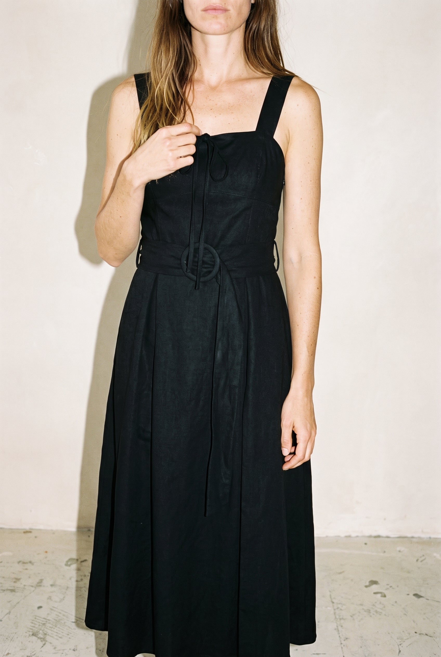 Square Neck Maxi Dress Black