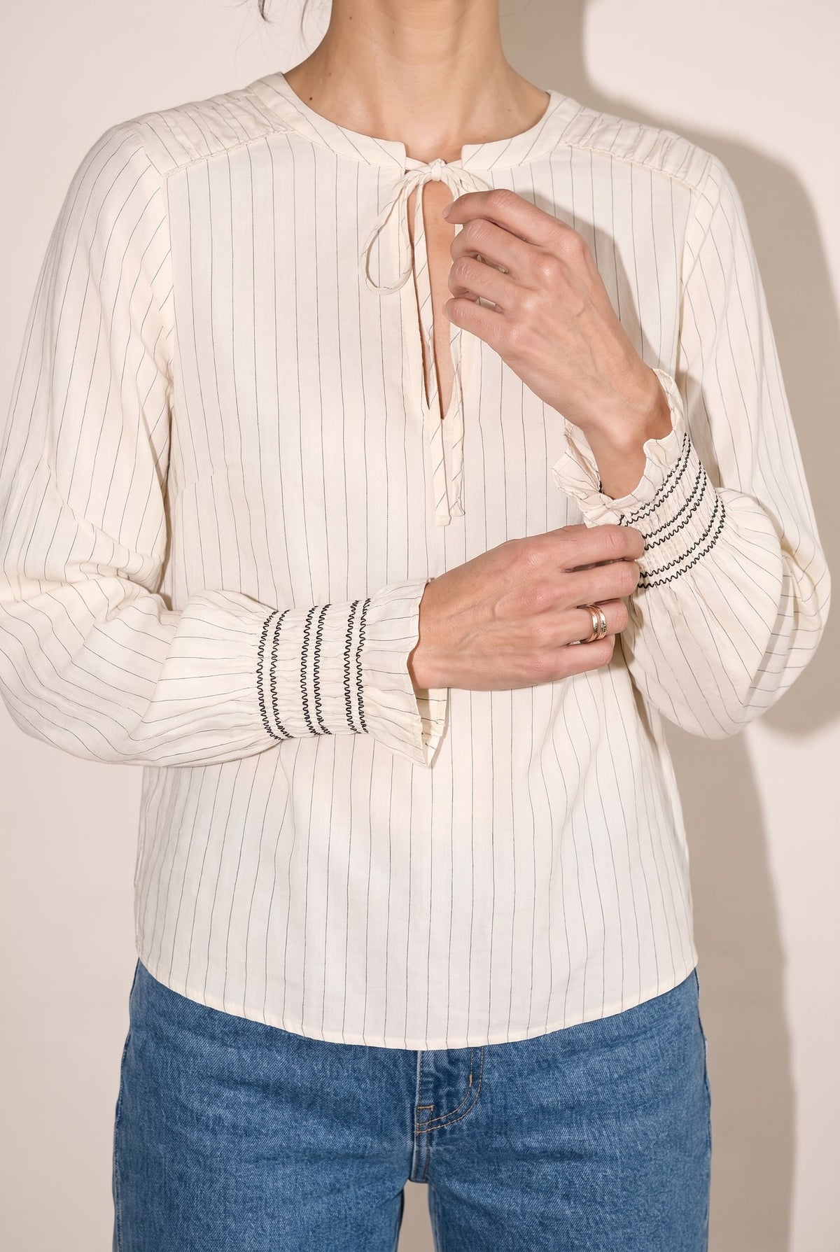 Vm Millie  Top Birch  Stripes Black Vero Moda
