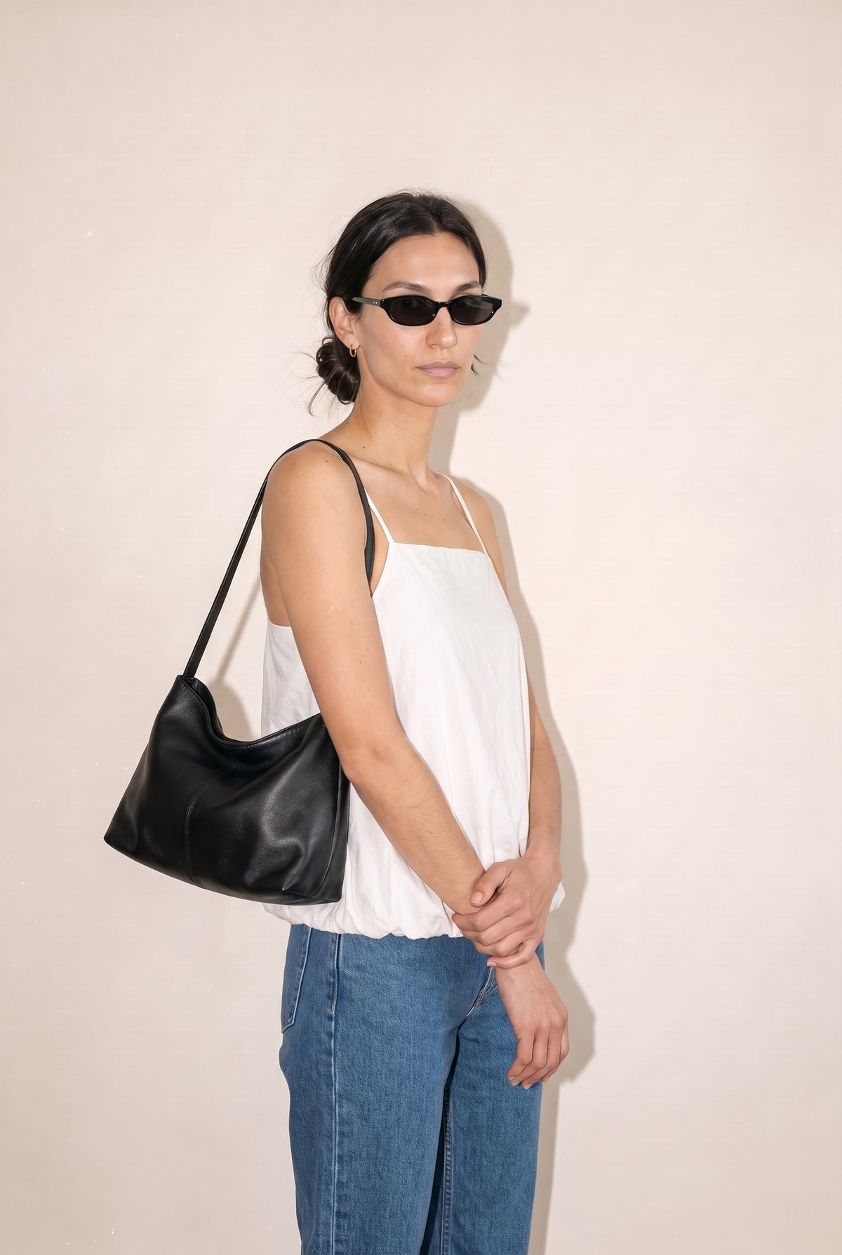 Billowy Cami Top with Bubble Hem Off White Naked Zebra