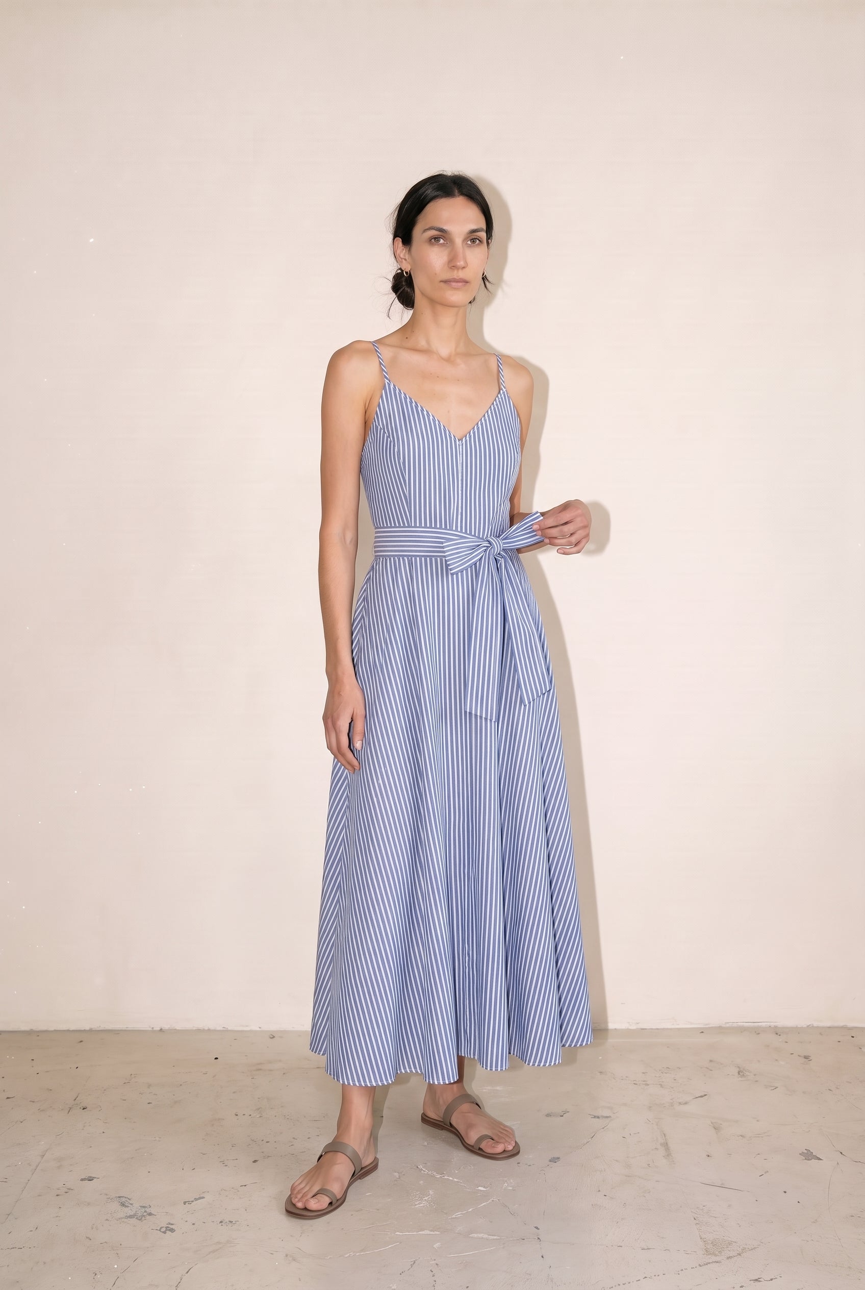 Dress Midi/Maxi Sleeveless Woven Cotton