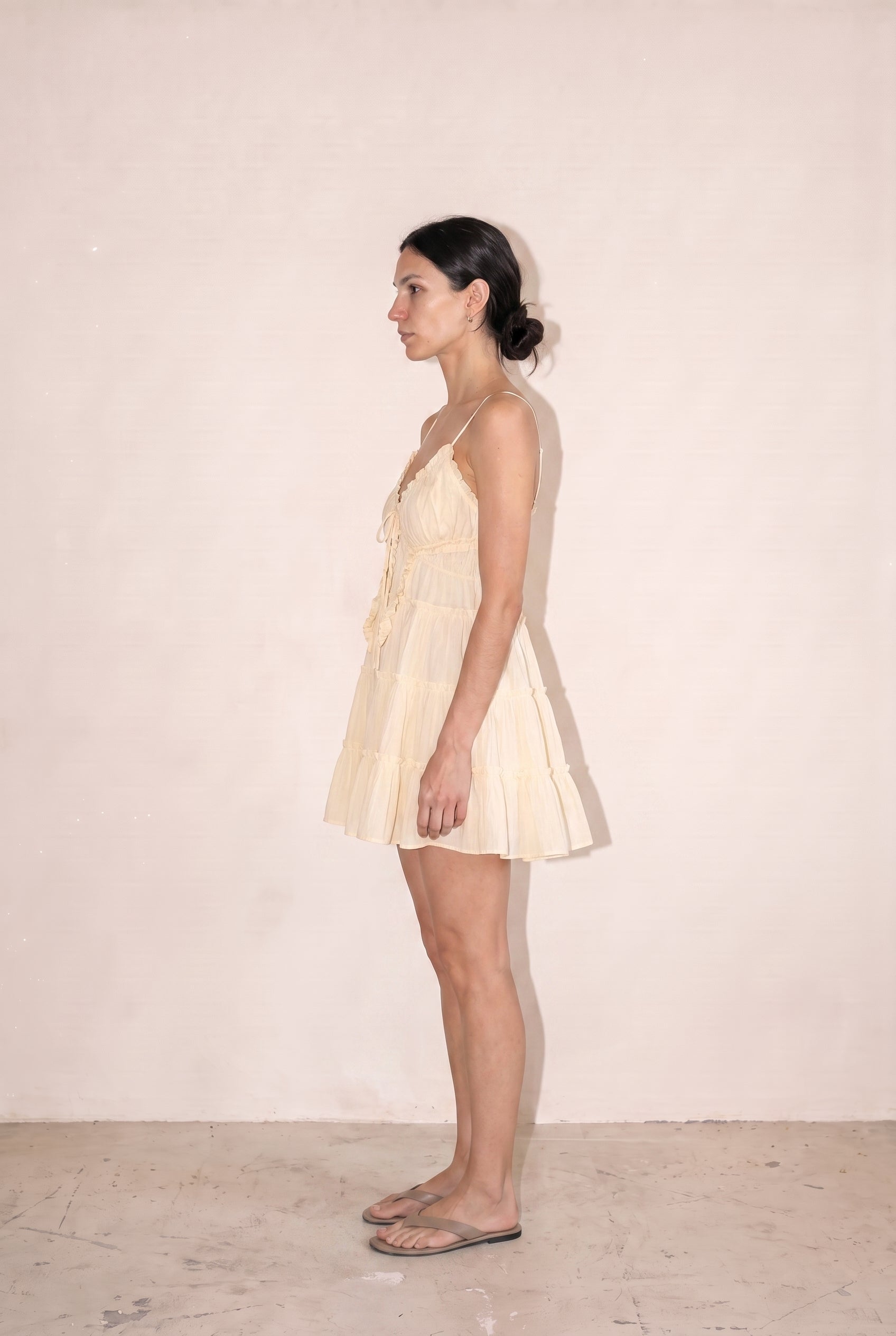 Tiered Cami Mini Dress Butter Mustard