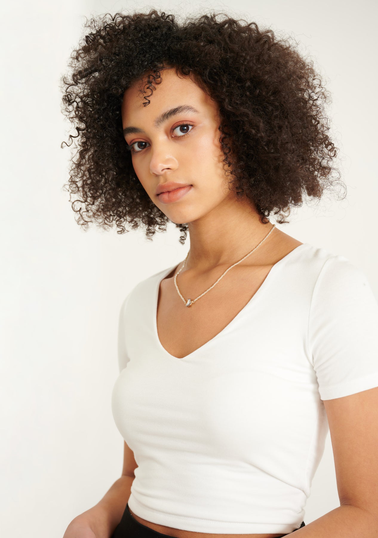 Over the Crop Ribbed V-Neck Crop Top
