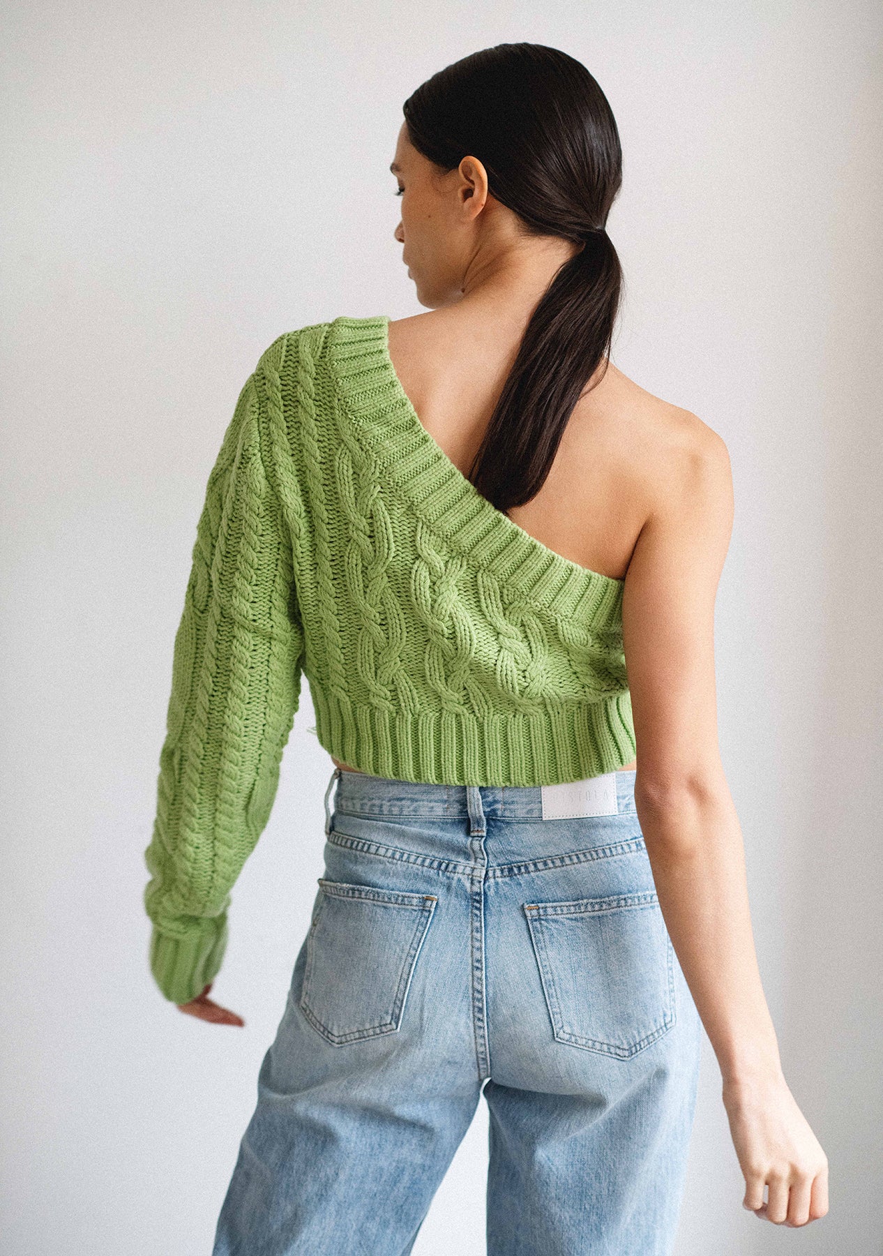 One shoulder best sale knit sweater