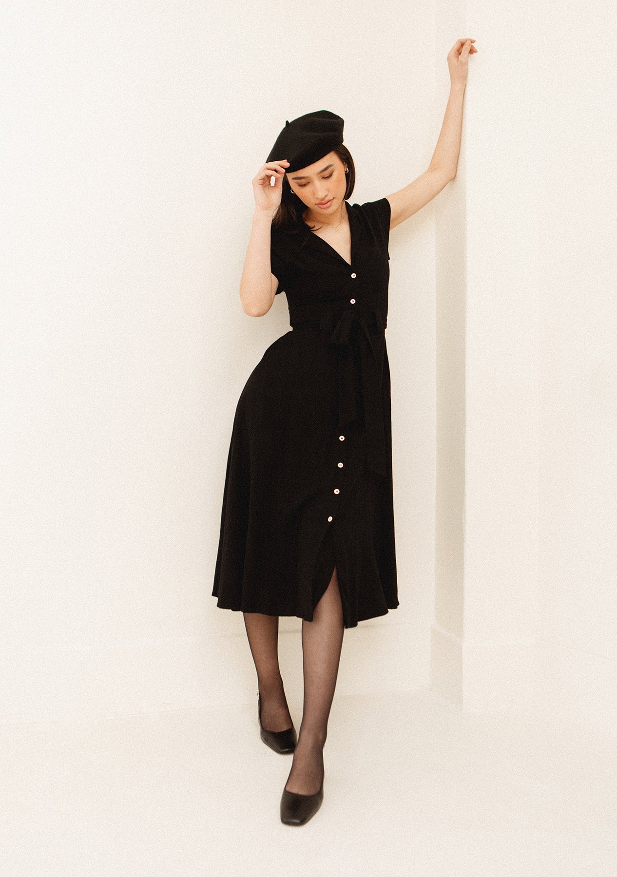 A line outlet button down dress